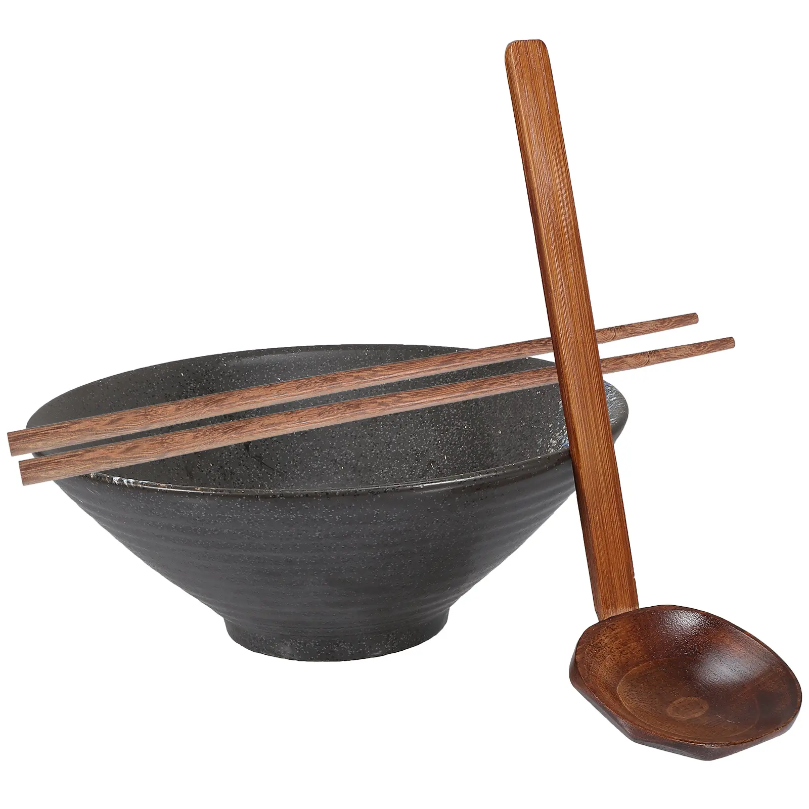 Ceramic Ramen Bowl Set Household Food Serving Tableware Restaurant Japanese Style Alloy Bamboo Dining Kitchen Utensils