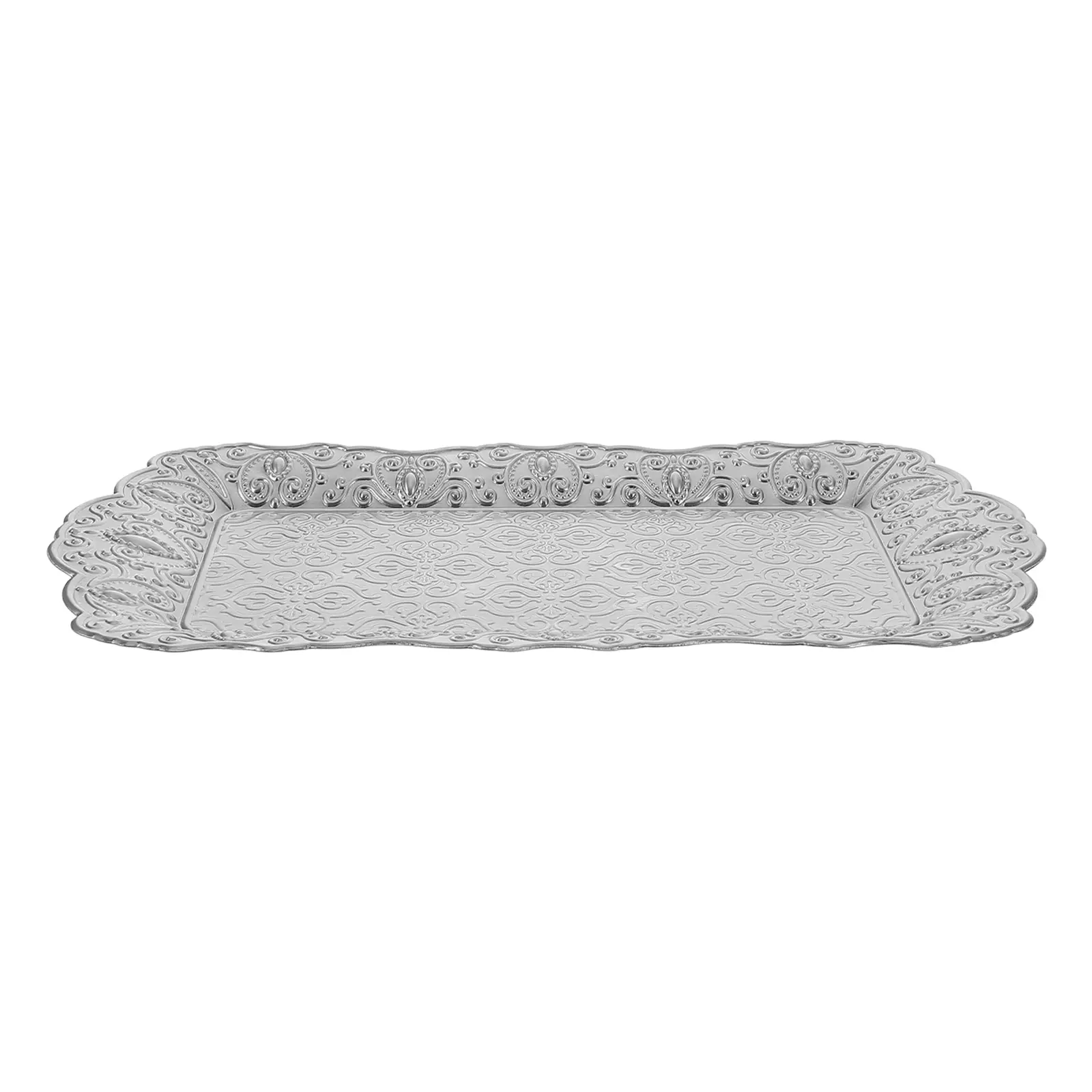 European Style Fruit Tray Decorative Platter Coffee Table Serving Tray Metal Dishes Large Capacity Easy Clean Kitchen Barware