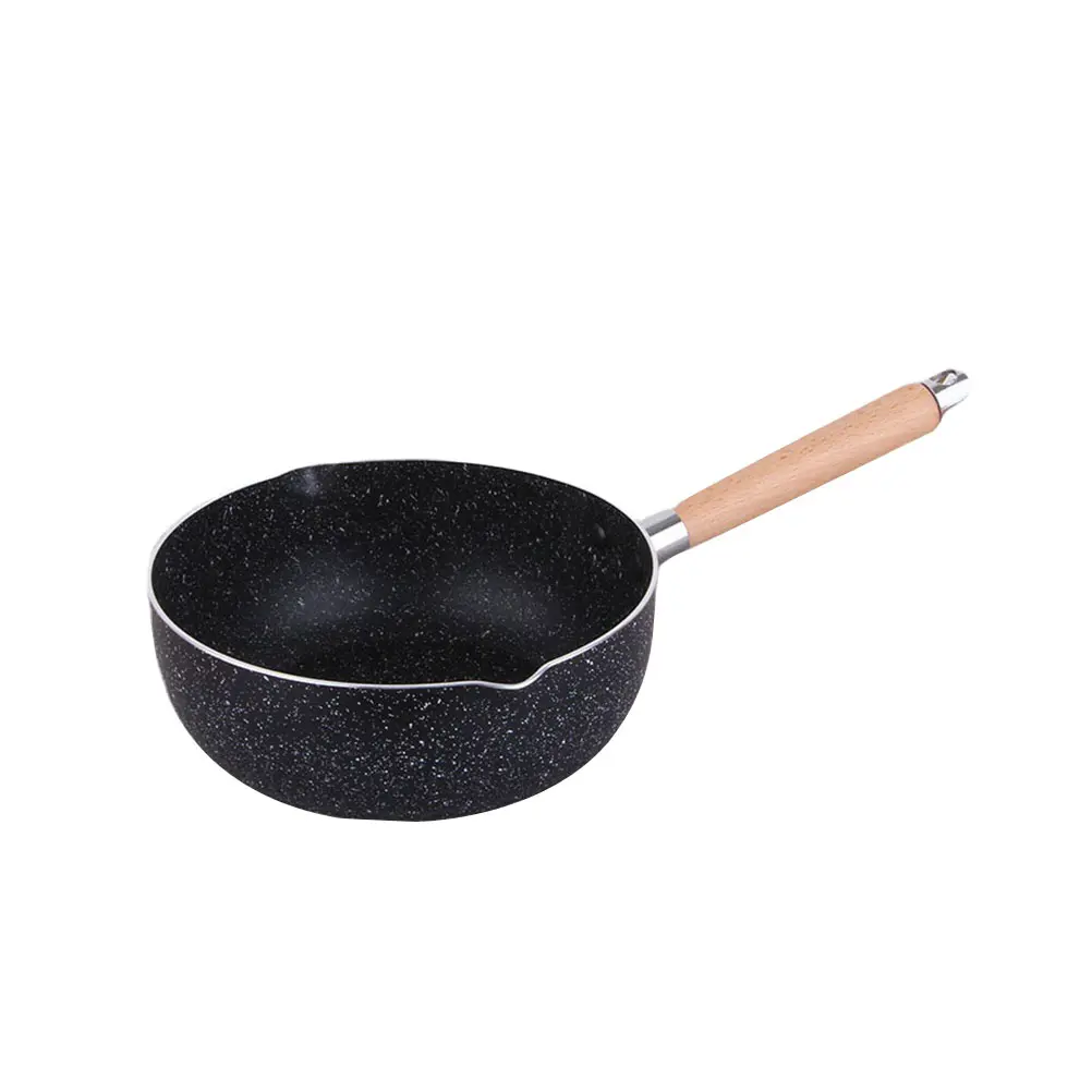 Maifan Stone Frying Pan Nonstick Cooking Pot Milk Pans Wood H Sturdy Easy Clean Storage Flat Bottom