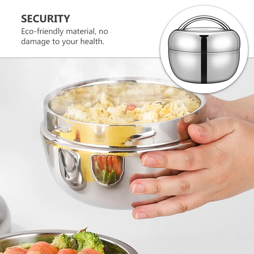 Stainless Steel Lunch Box 304 Eco Friendly Airtight Food Container Healthy Safe Office School Picnic Double Layer Insulation