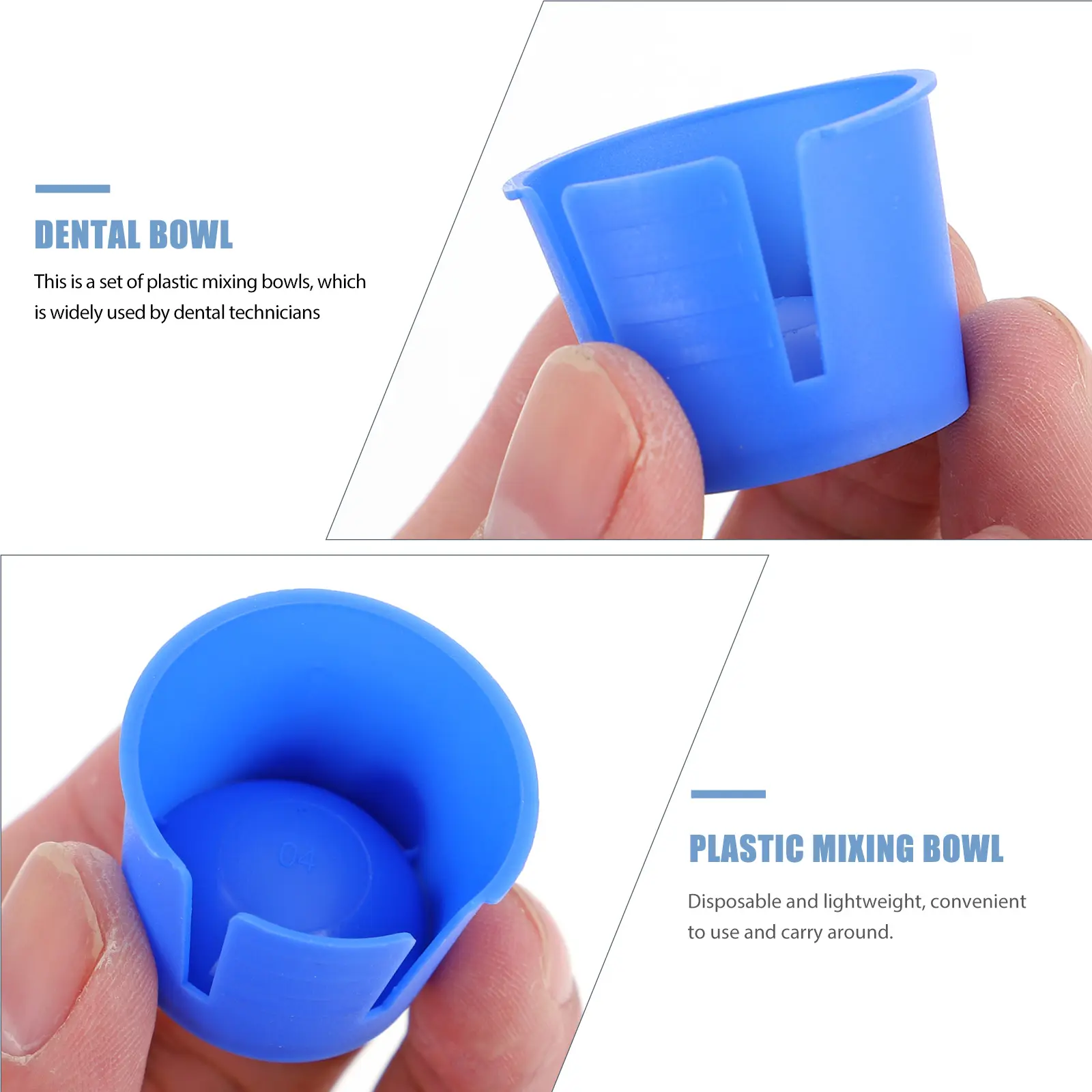 50pcs Plastic Mixing Bowls Disposable Dental Bowls for Plaster Alginate Lightweight Dentist Tools Laboratory Accessories Kitchen