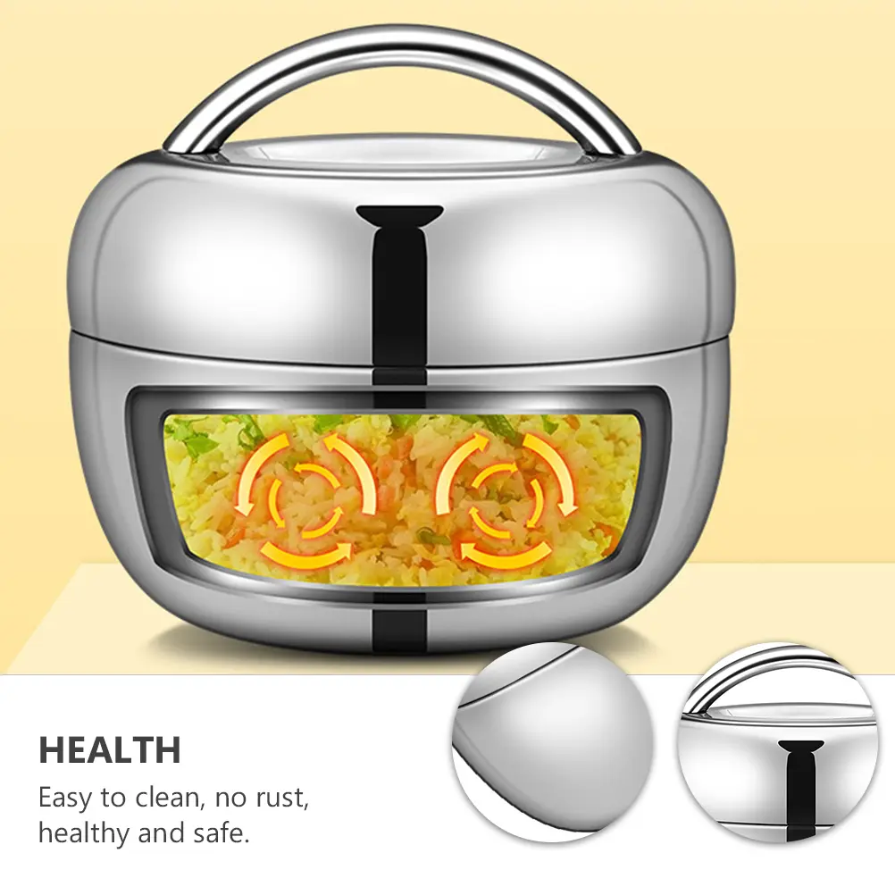 Stainless Steel Lunch Box 304 Eco Friendly Airtight Food Container Healthy Safe Office School Picnic Double Layer Insulation