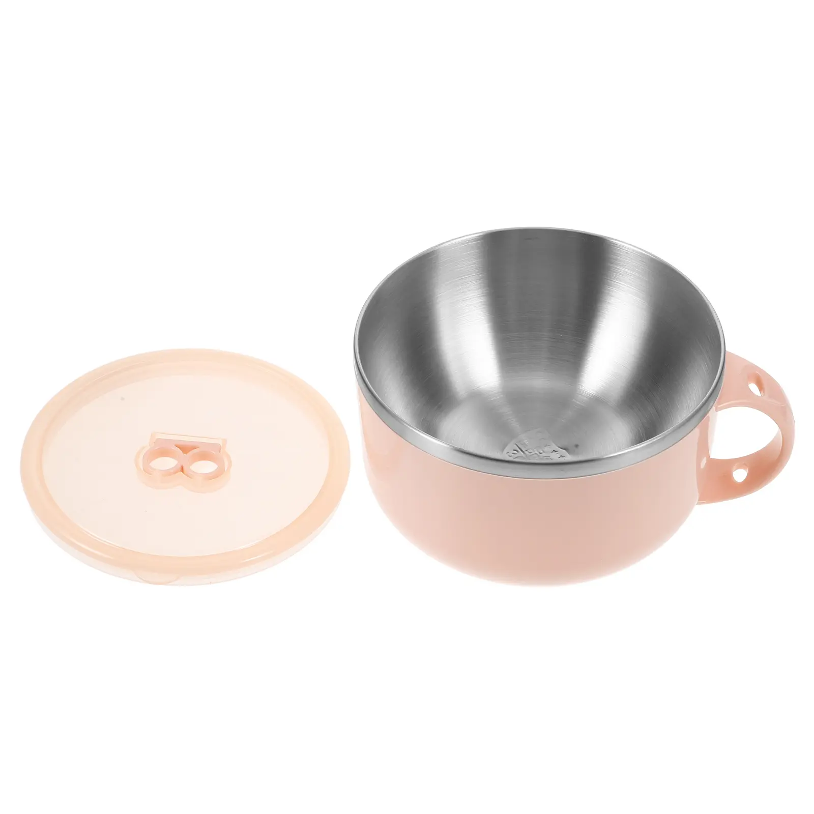 1200 Ml Serving Bowls with Lids Instant Noodle Ramen Food Container Cereal Pink