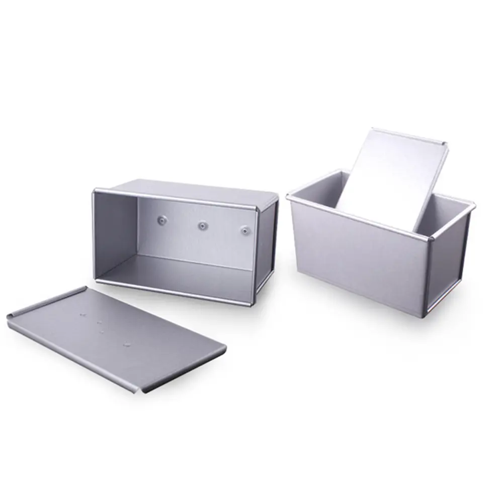 Toast Box Bread Mold Cake Baking Tray Household Plate Loaf Pan with Lid Dish Aluminum Plating Kitchen Supplies