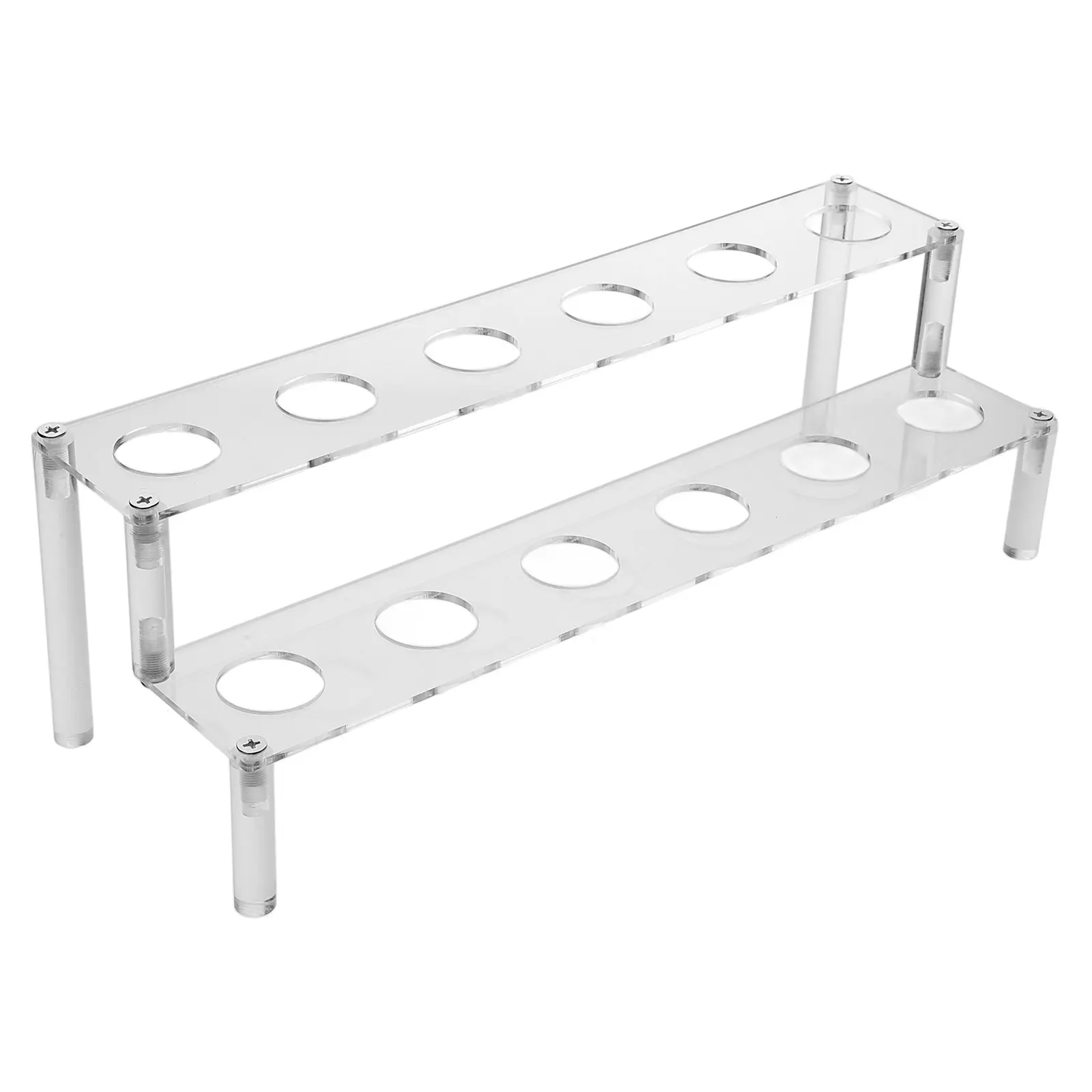 12 Holes Acrylic Ice Cream Cone Holder Transparent Display Stand Reusable Flat Cake Rack Cone Storage Popcorn Sushi