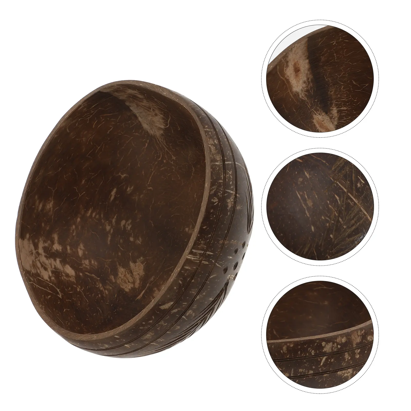 Coconut Shell Bowl Kitchen Supply Household Bowl Rice Holder Salad Tray Serving Utensils Fruit Container Baking Pan