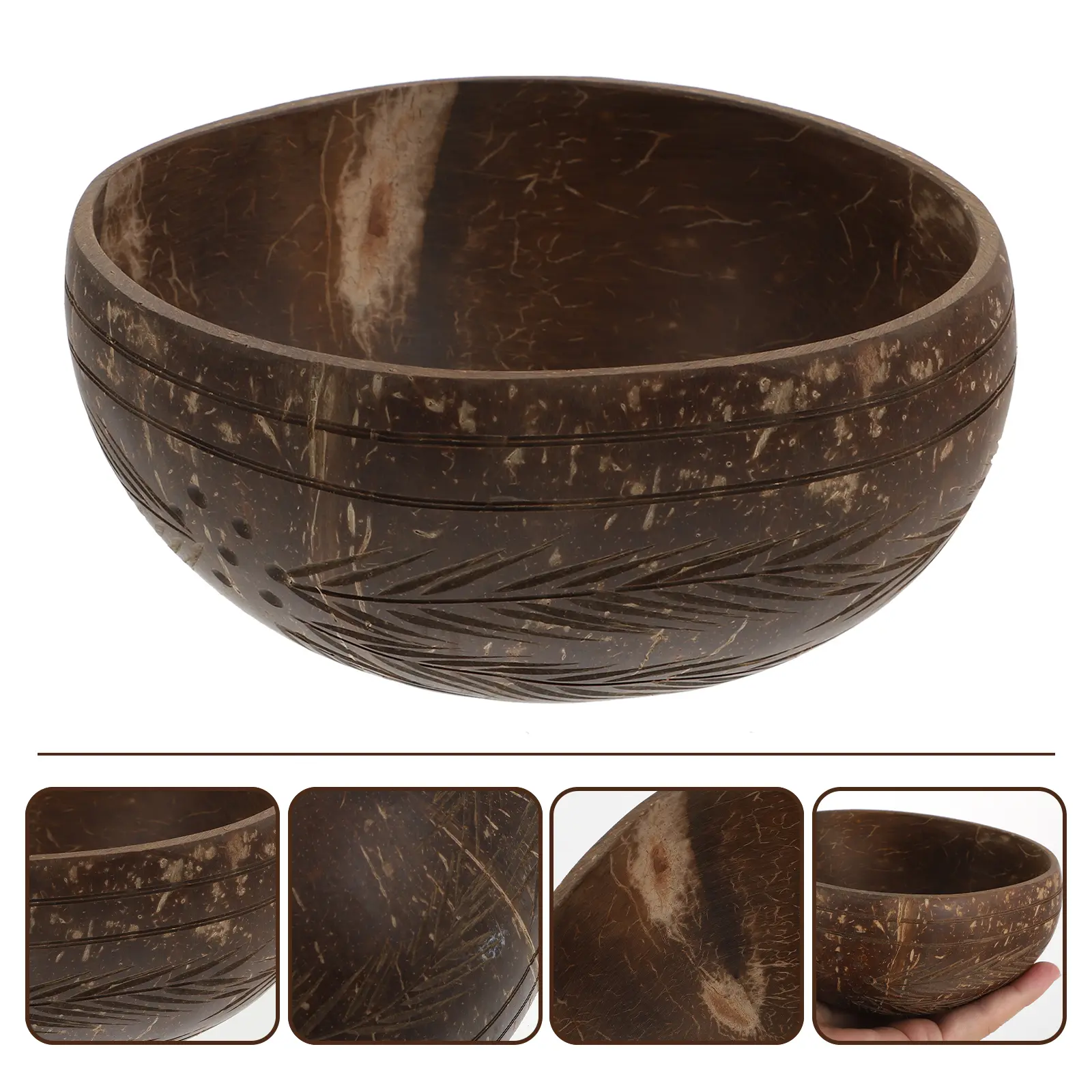 Coconut Shell Bowl Kitchen Supply Household Bowl Rice Holder Salad Tray Serving Utensils Fruit Container Baking Pan