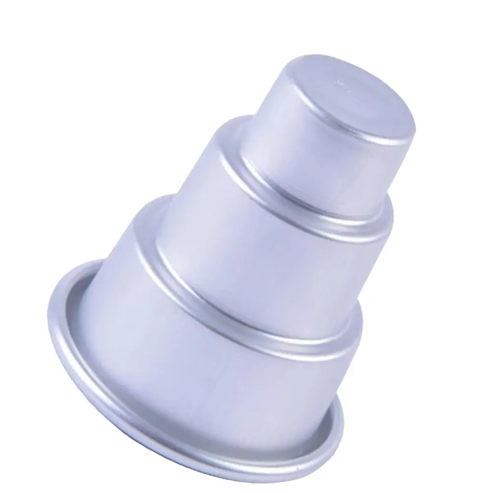 3 Pcs Round Cake Pan 3 tier Cupcake Mold Baking Dish Pudding Bakeware Mini Tiered Aluminum Easy Clean Chocolate Jelly