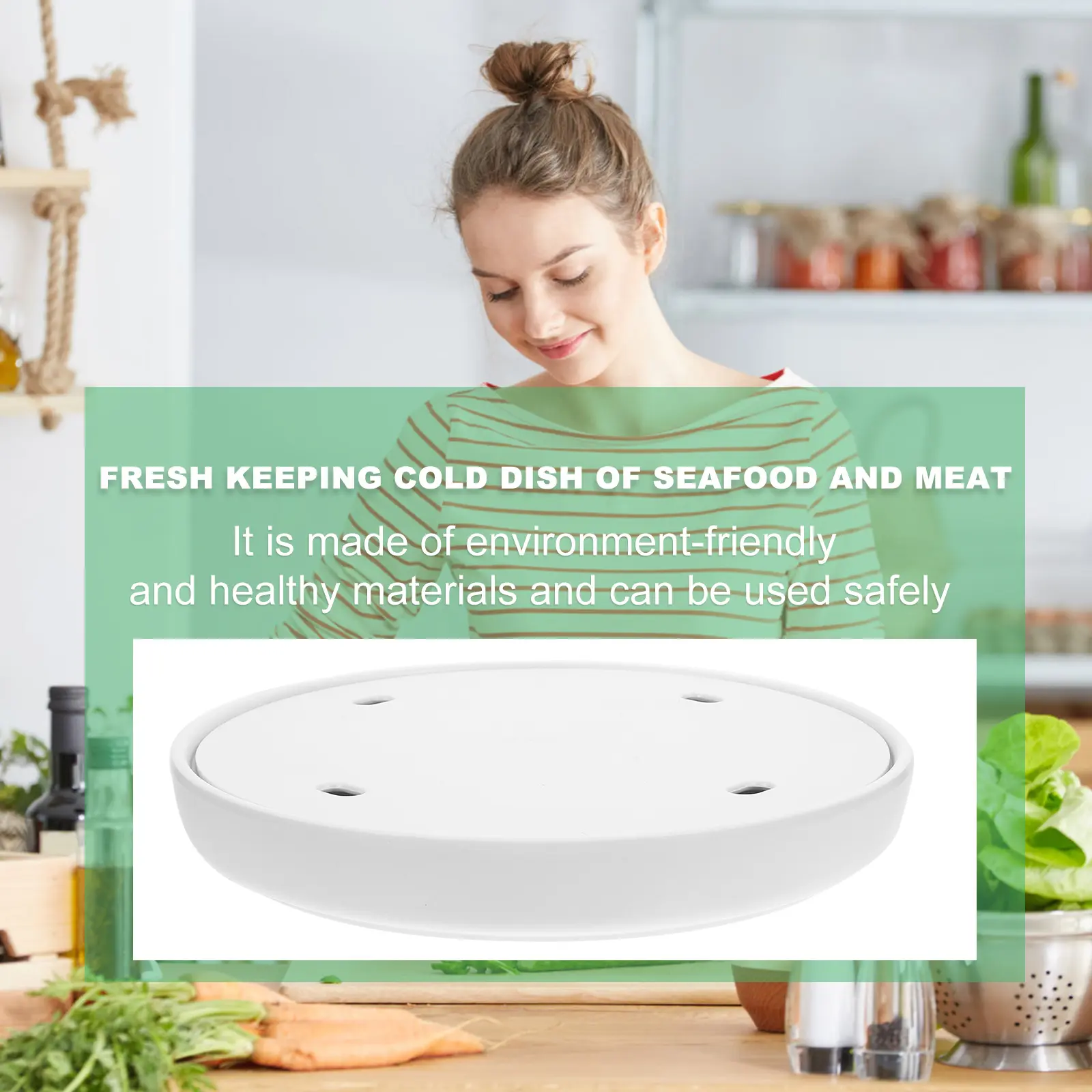 Fresh Cold 8.5 Inch Serving For Restaurant White Melamine Round Dishes Food Tray Sashimi Plate Seafood Serving Tray Tableware