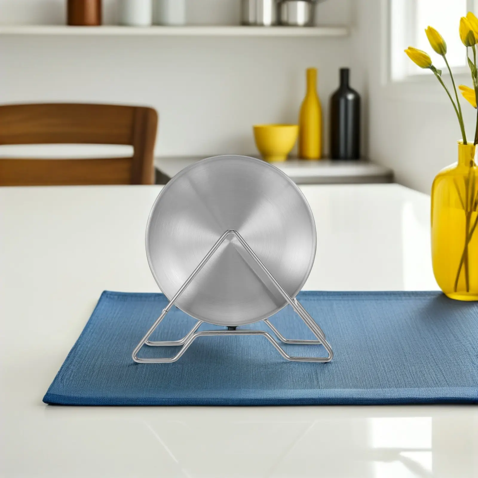 Stainless Steel Round Plates Serving Tray for Outdoor Gatherings Pizza Dessert Appetizer Food Sturdy