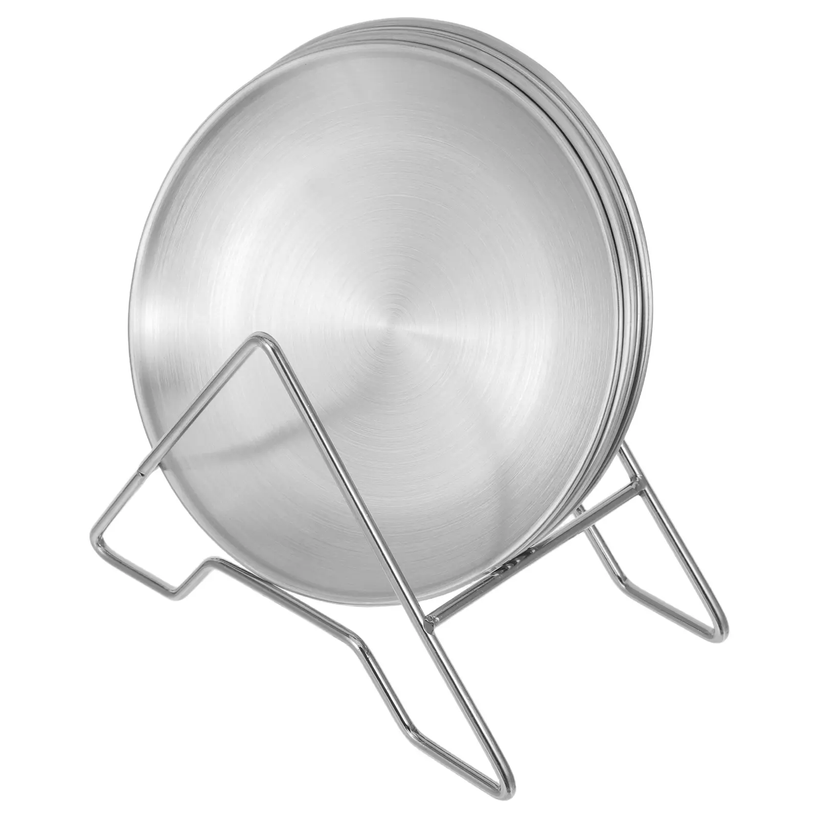Stainless Steel Round Plates Serving Tray for Outdoor Gatherings Pizza Dessert Appetizer Food Sturdy