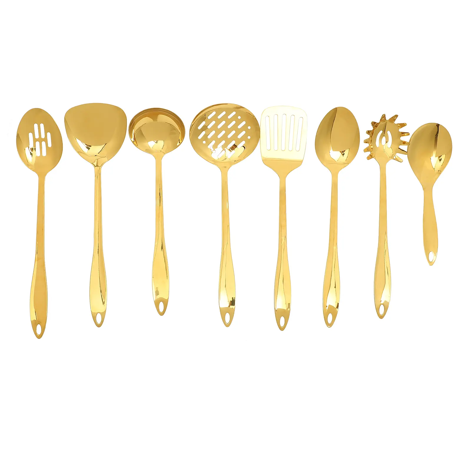 Stainless Steel Kitchen Utensil Set Practical Cooking Gadget Metal Spoon Scoop Spatula Ladle Household Tools Cookware