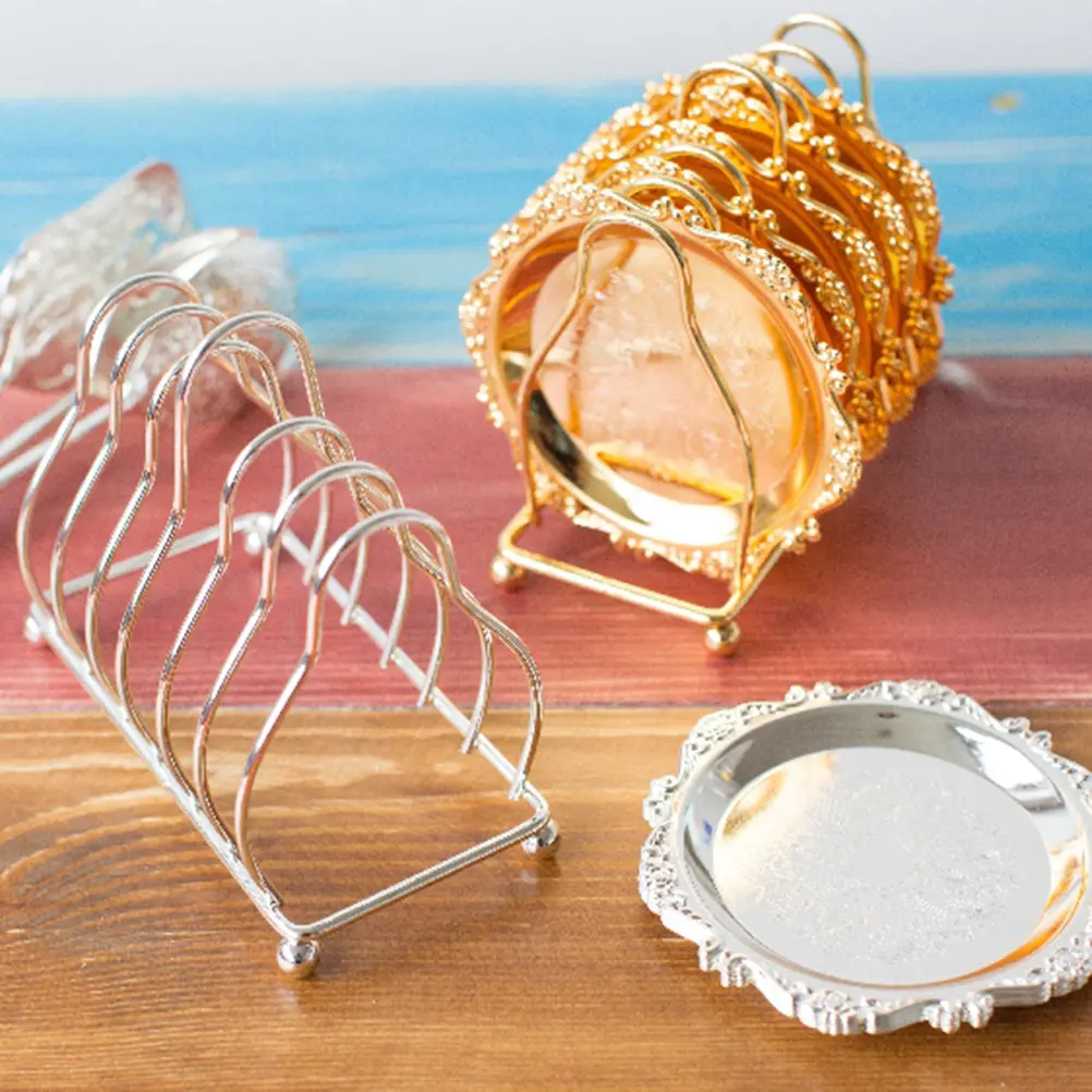 6pcs Cake Food Safe Mini Plate Eco-friendly Golden Dessert Dessert Plates Plates Fruit Dish Mini Size Party Wedding