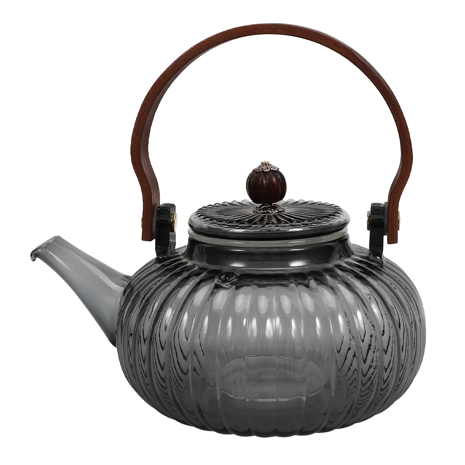 Glass Teapot Smooth Surface Easy Clean Moderate Capacity Comfort Grip Simple Stylish Home Office Tea Pot Flower Kettle H held