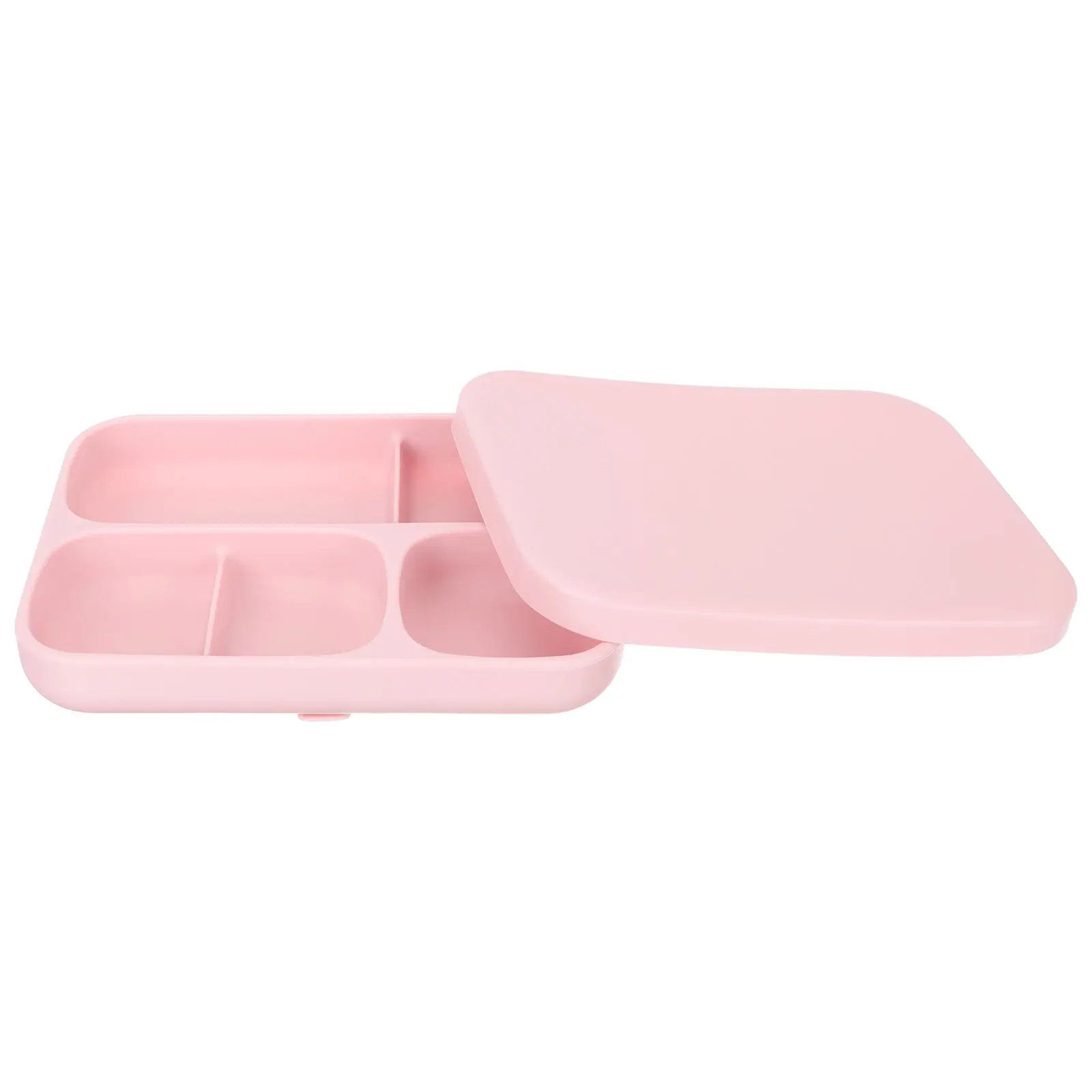 Snacks Baby Silicone Plate Food with Cover Toddler Serving Tray Lid Plates Lids Pink Travel
