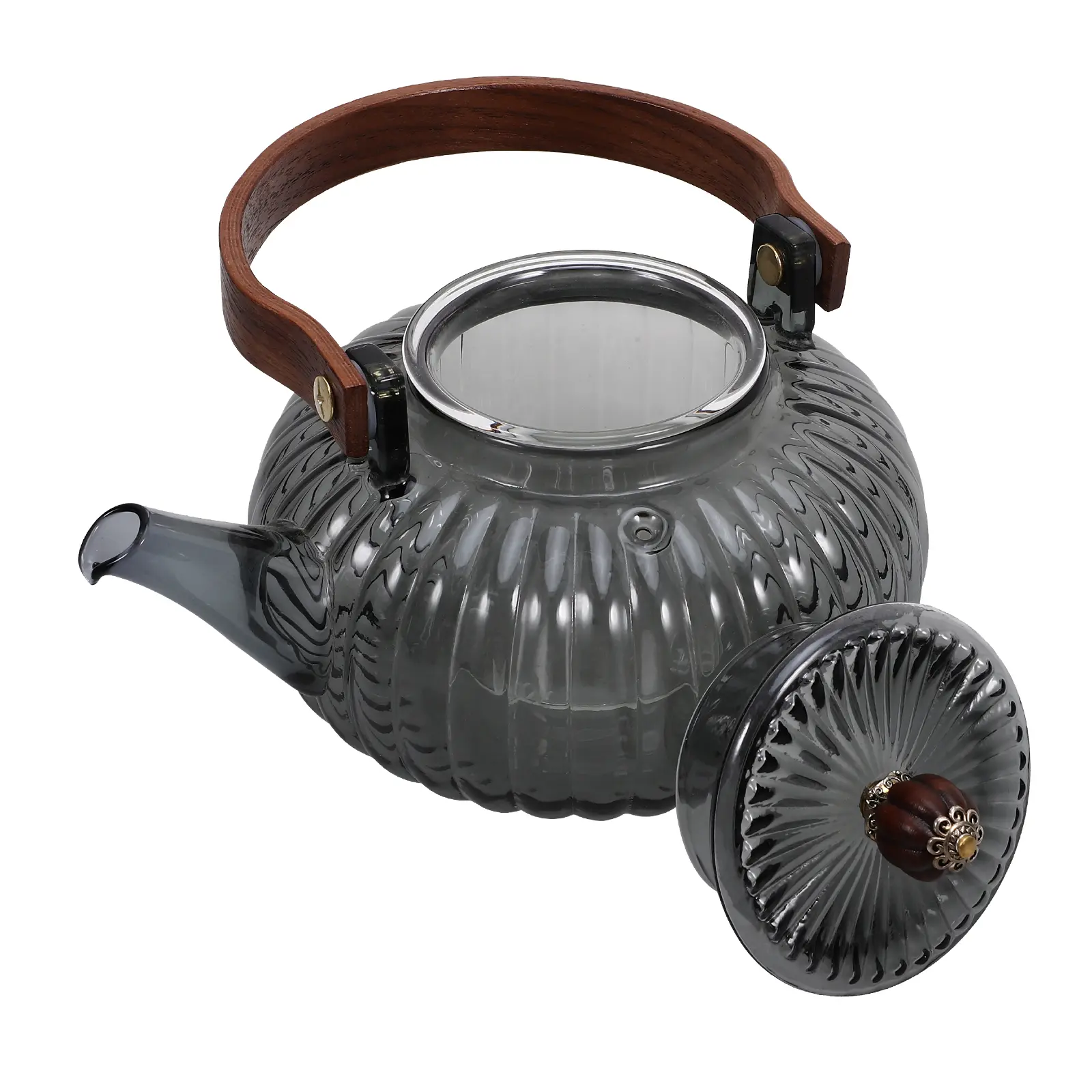 Glass Teapot Smooth Surface Easy Clean Moderate Capacity Comfort Grip Simple Stylish Home Office Tea Pot Flower Kettle H held
