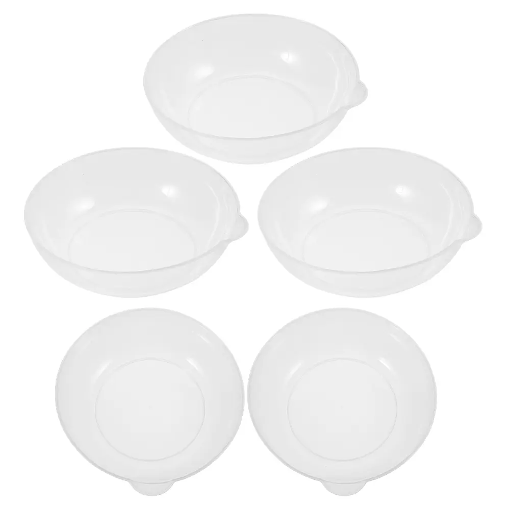 5pcs Kitchen Scale Tray Transparent Measuring Bowl Sturdy Lightweight Baking Prep Tool Digital Scale Pan Easy Handle Cleaning