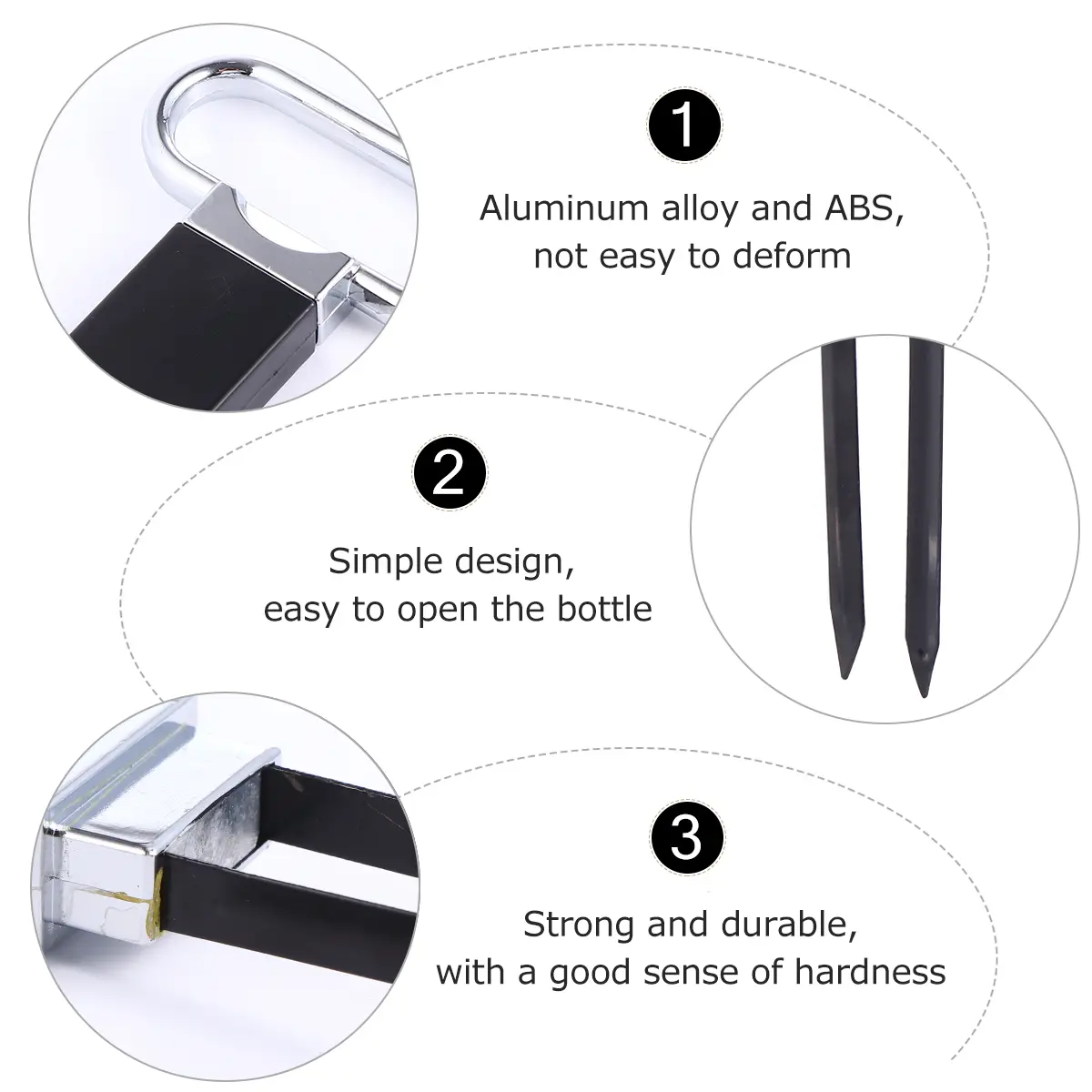 Portable Wine Bottle Opener Made of Premium Aluminum Alloy ABS Simple Design Removable Easy Clean Multifunctional Cork