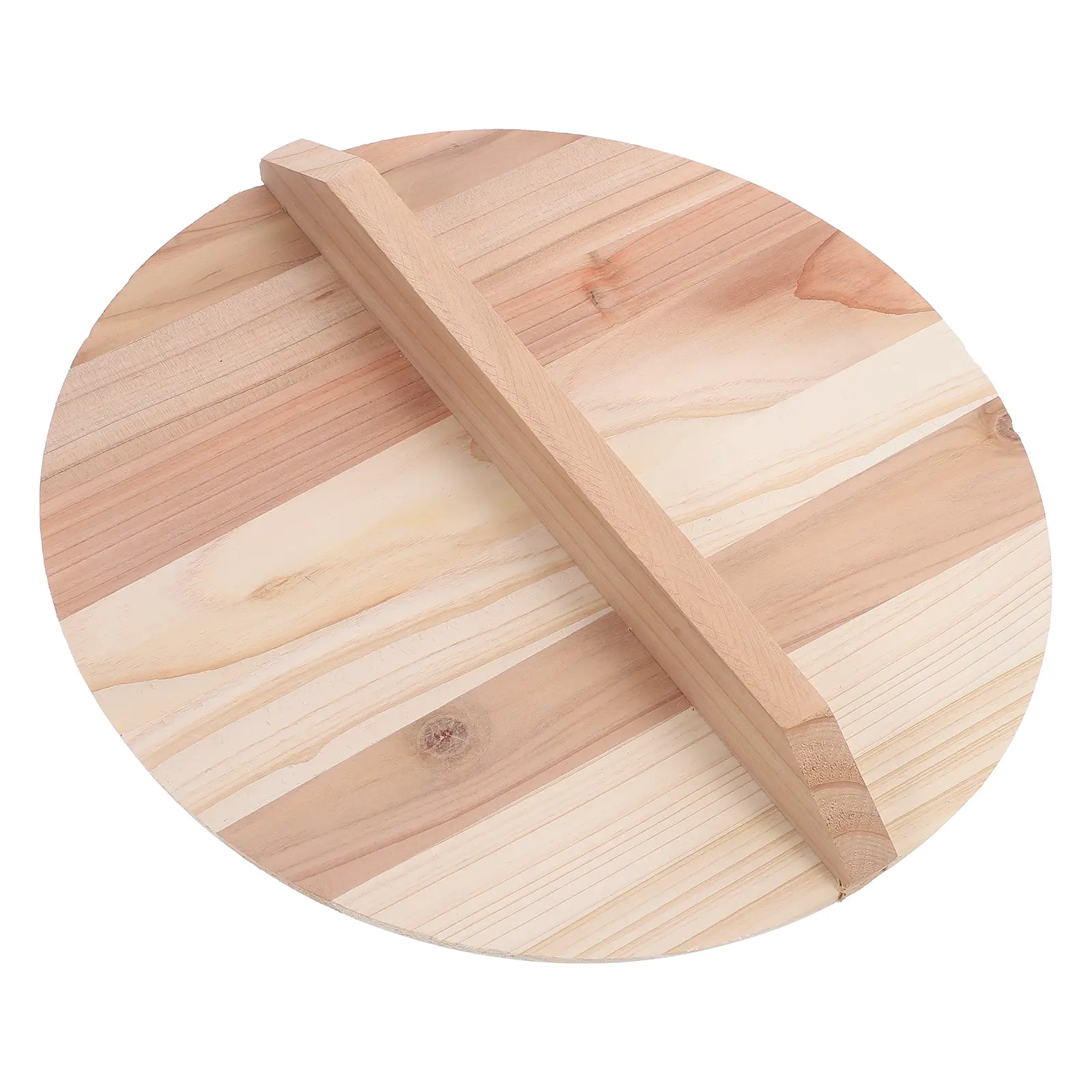 Wooden Pot Wok Anti-Splash Natural Frying Pan Thick Protective For Kitchen Anti-Oil Splashing Household Pot Wood Wok Lid Kitchen