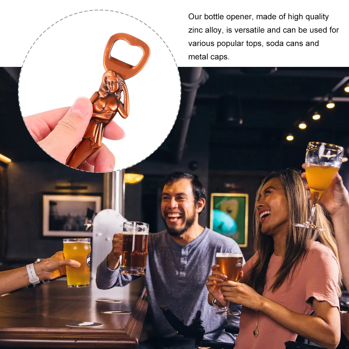 Creative Zinc Alloy Bottle Opener Lady Shape Sturdy Home Camping Hunting Survival Jar Lifter Gift Wine Beer Can Opener