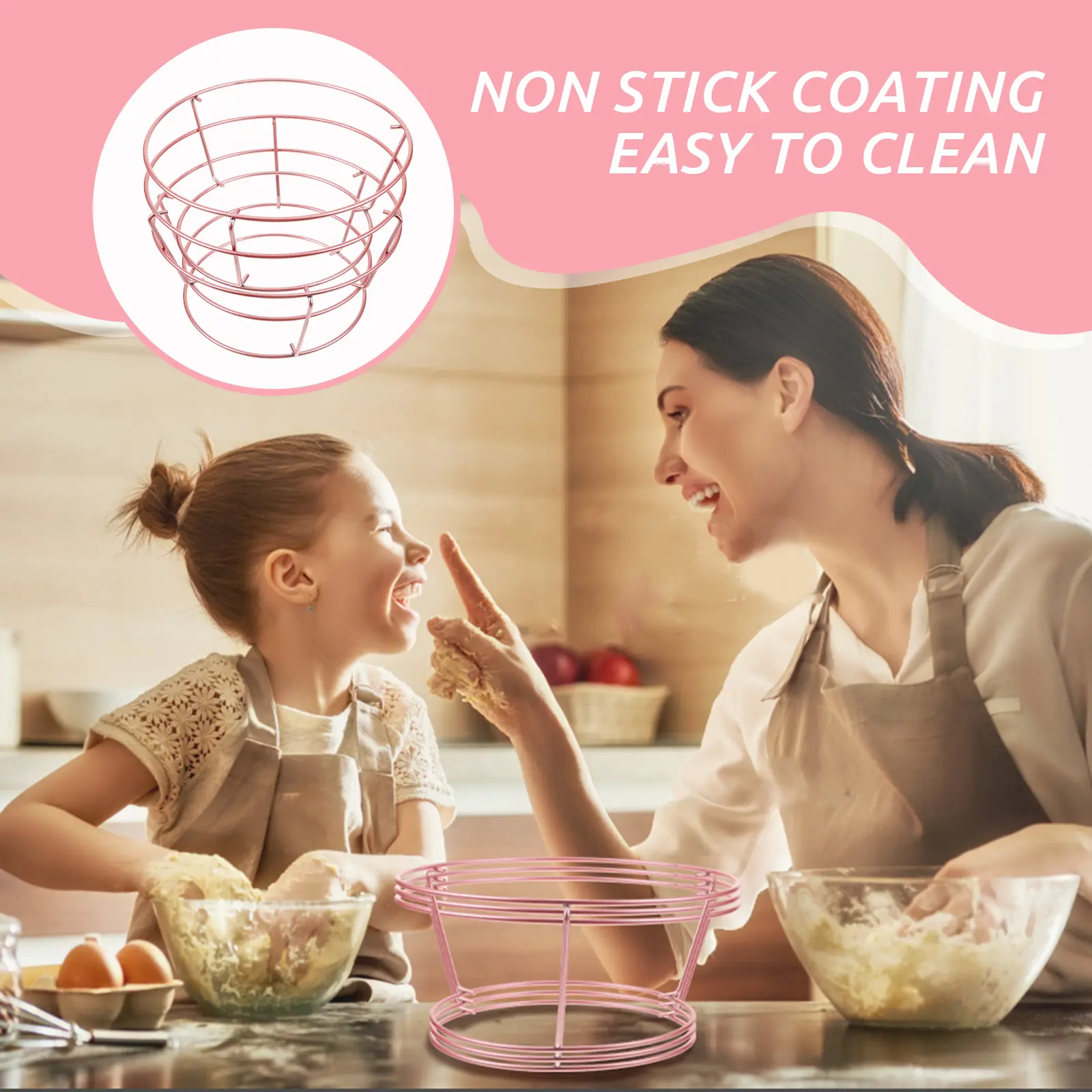 3pcs Metal Cooling Rack For Baking Cake Bread Kitchen Supplies Wire Drying Stand Oven Safe Bakery Rack Air Fryer Accessories