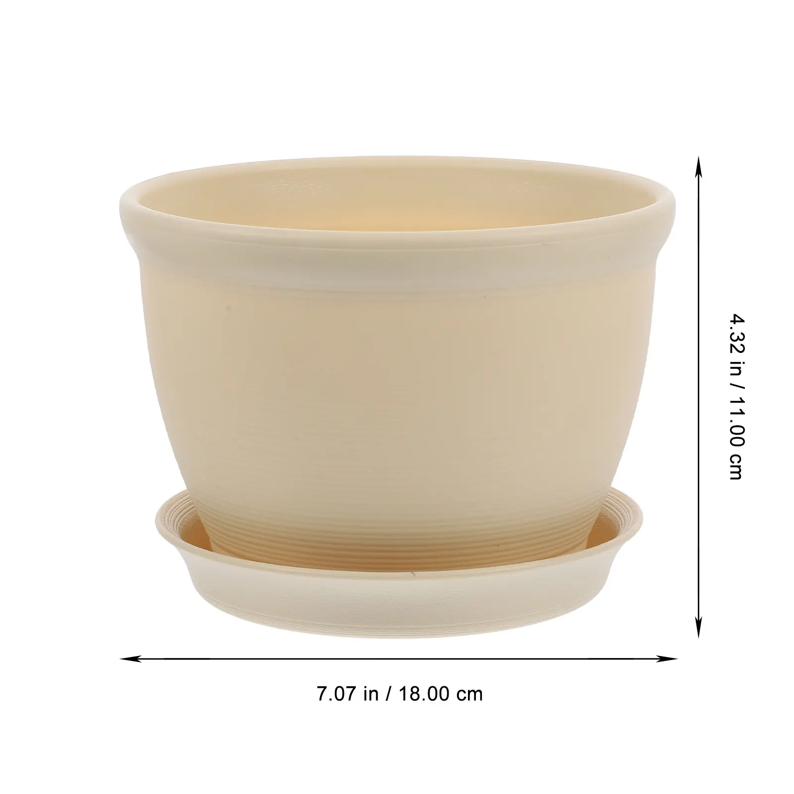 2 Sets Plastic Flower Pot With Saucer Indoor Plant Container Garden Balcony Potting Planter For Succulent Mint Nursery Plants