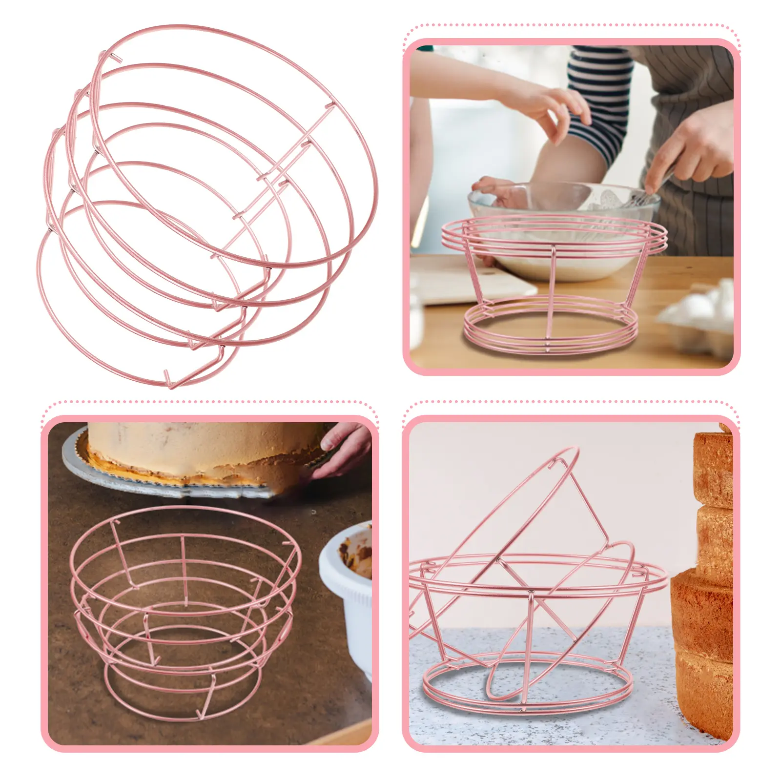 3pcs Metal Cooling Rack For Baking Cake Bread Kitchen Supplies Wire Drying Stand Oven Safe Bakery Rack Air Fryer Accessories