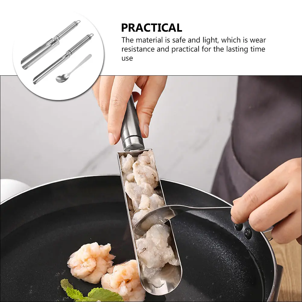 Stainless Steel Meatball Maker Spoon Shrimp Fish Kitchen Gadget Mold Light Easy Storage Comfortable Handle Home Use Diy Meat