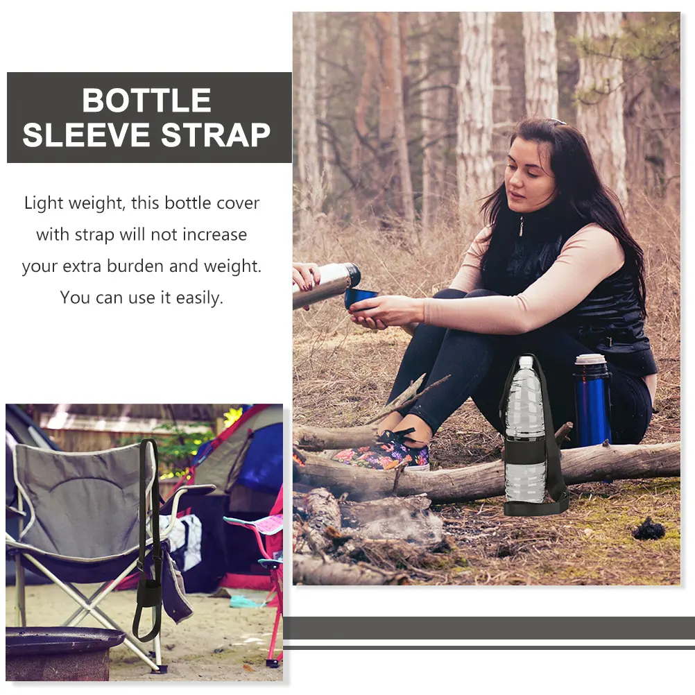 Lightweight Sports Strap Water Bottle Carrier Adjustable Strap Portable Bottle Sleeve Hiking Biking Beach Outdoor Durable
