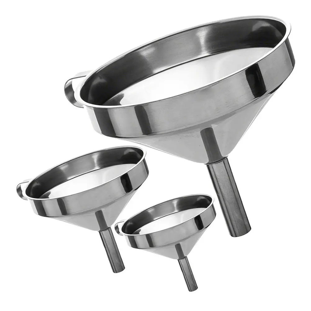 Thickened Funnel Mouth Stainless Steel Foldable Table Funnel Set for Tool Liquid Transfer Mixing Bottling