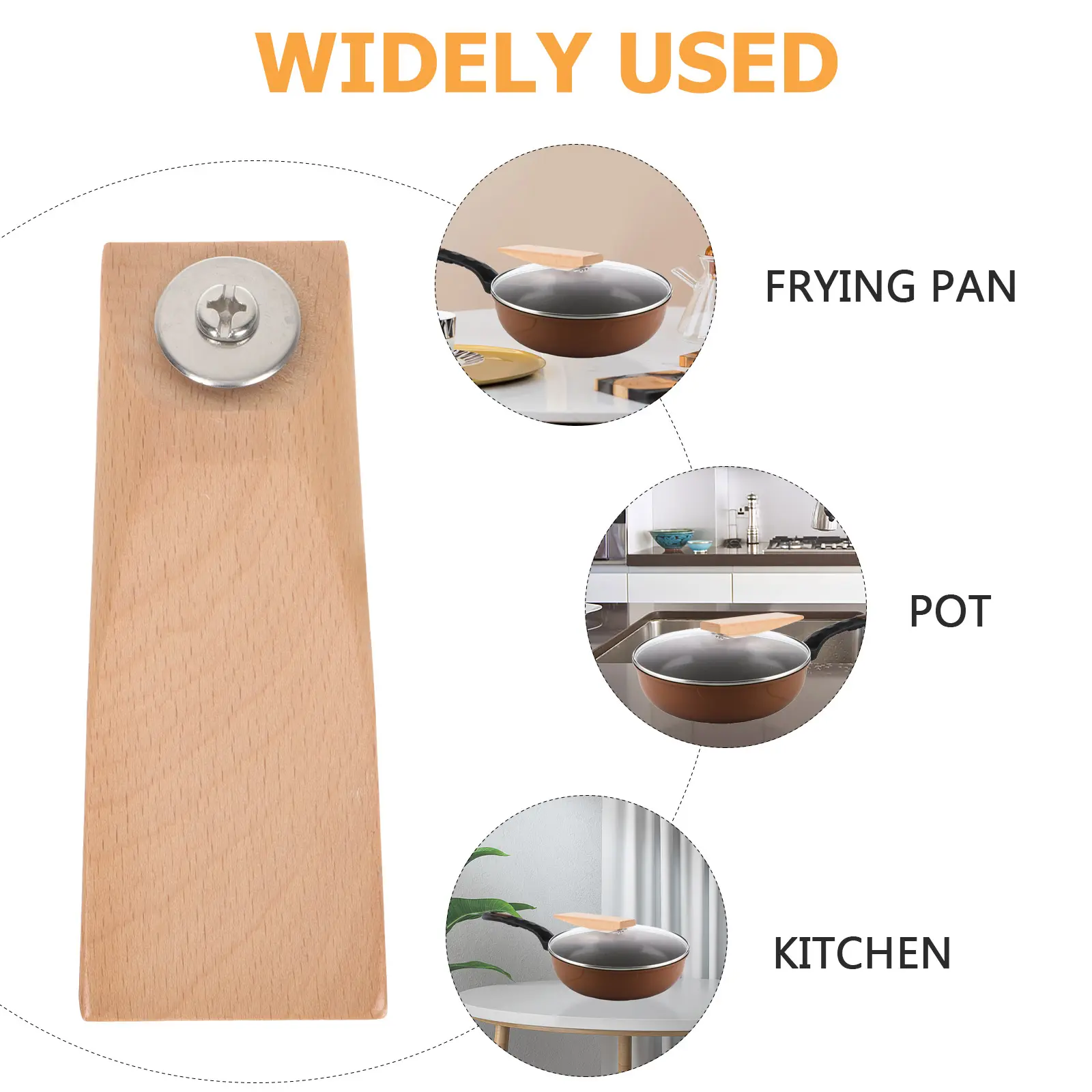 2 pcs Wooden Pot Lid Handle Cookware Replacement Knob Heat Resistant Easy Install Comfort Grip For Pots Woks Steaming