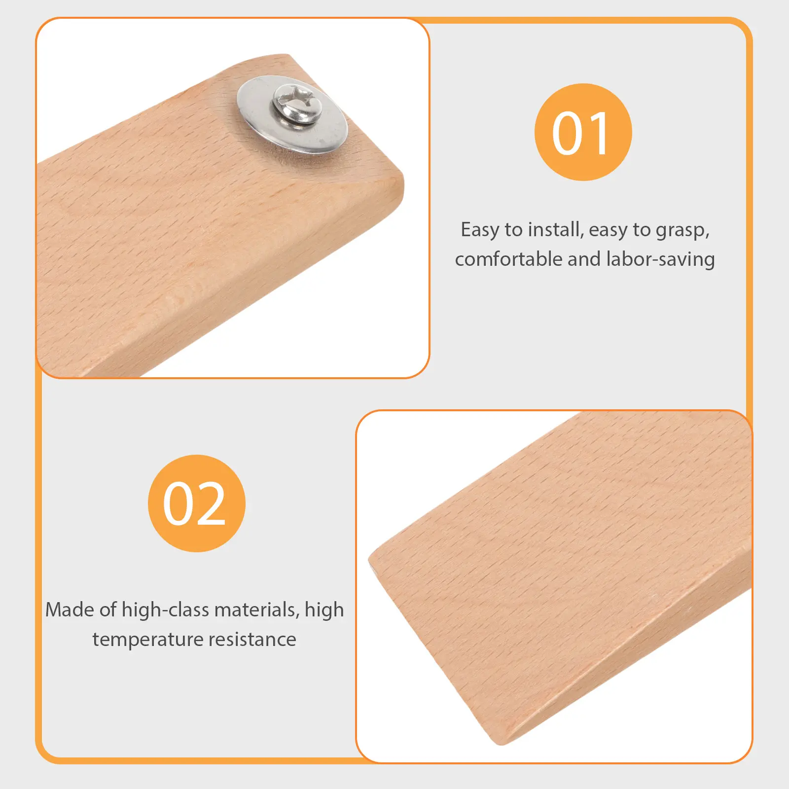 2 pcs Wooden Pot Lid Handle Cookware Replacement Knob Heat Resistant Easy Install Comfort Grip For Pots Woks Steaming