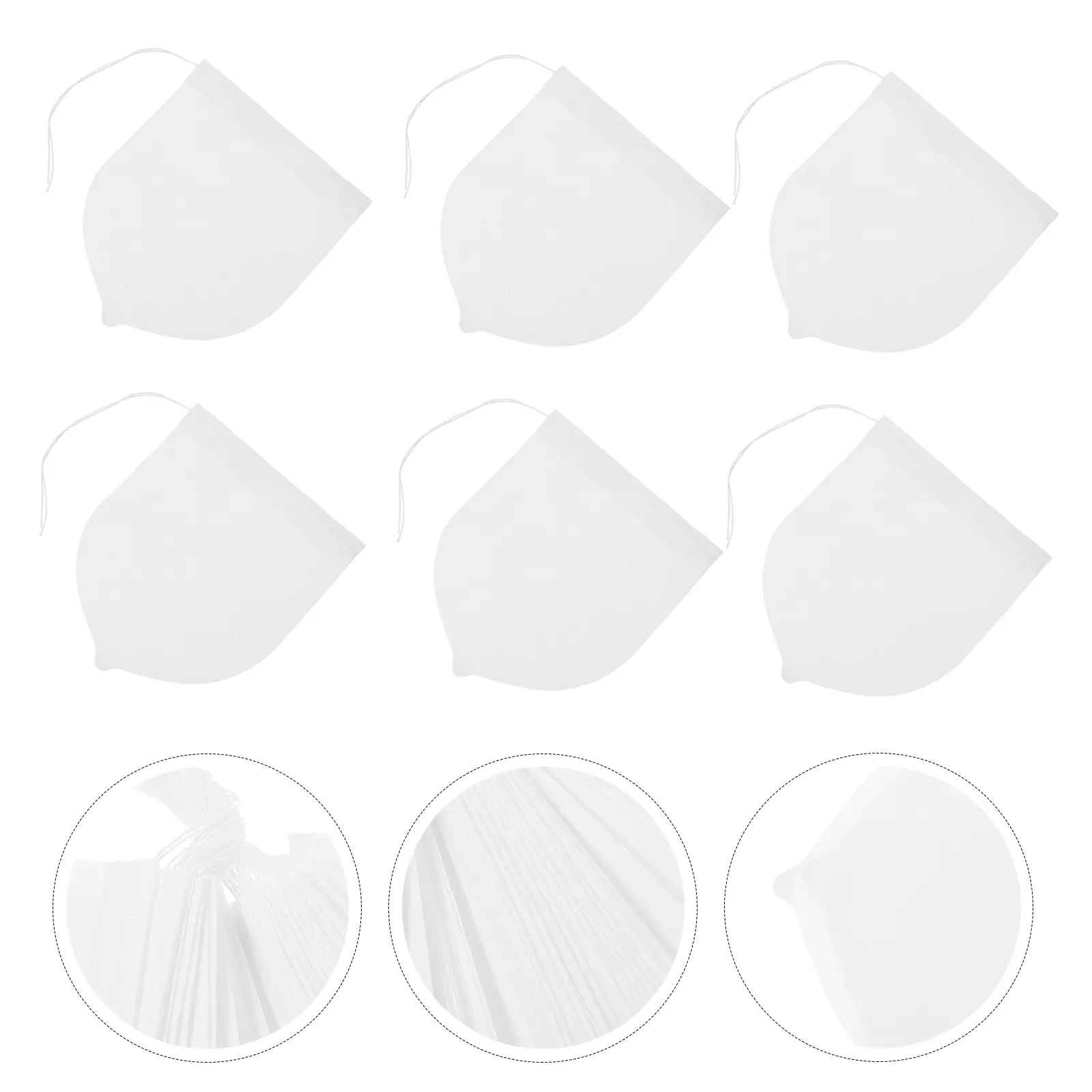 100pcs Filter Tea Drawstring Sealable Disposable Loose Leaf Strainer Bags For Coffee Herbs Spices Nut Straining Brew Tea Infuser