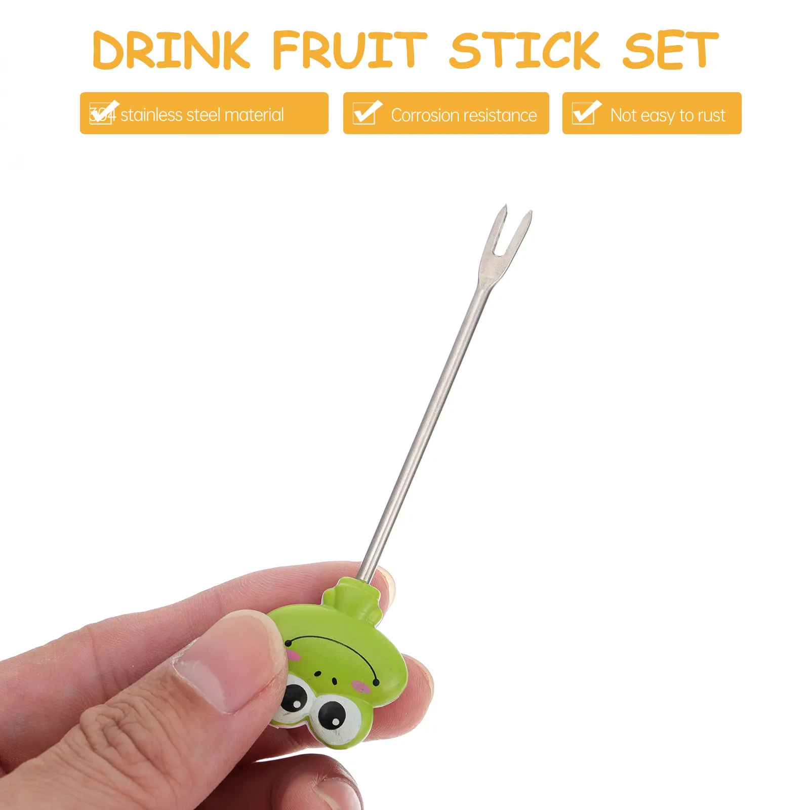 16pcs Stainless Steel Fruit Picks Decorative Cocktail Picks Lightweight Party Wedding Birthday Decoration Set Kitchen