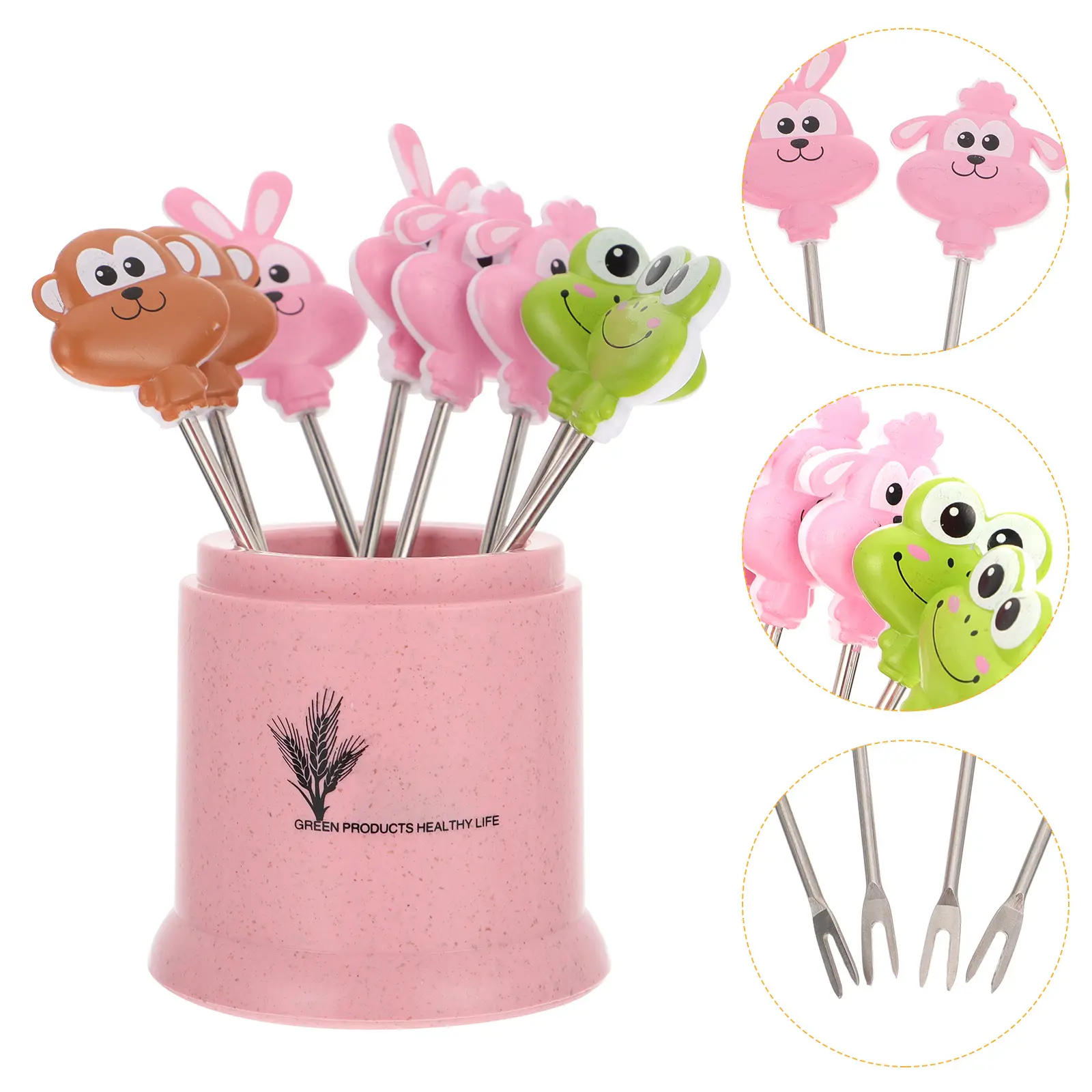 16pcs Stainless Steel Fruit Picks Decorative Cocktail Picks Lightweight Party Wedding Birthday Decoration Set Kitchen