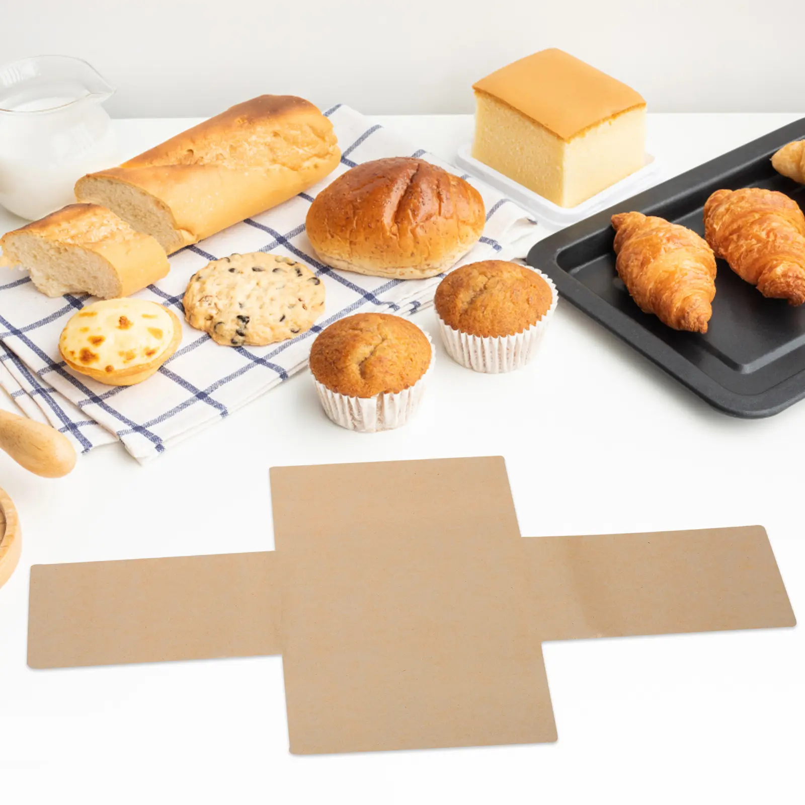 100pcs 39X25Cm Precut Greaseproof Baking Paper Non-Stick Parchment Sheets Loaf Pan Liners For Bread Cakes Banana Food Grade Oven