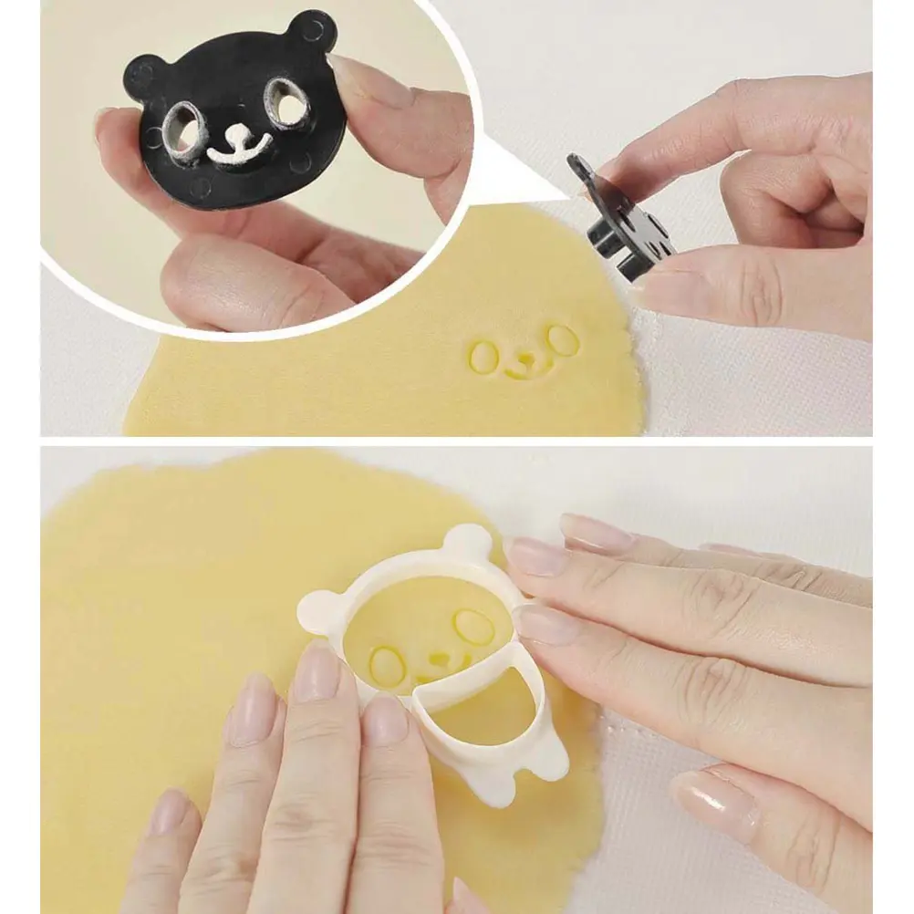 Panda Cookie Cutter Set Food-Grade Plastic 6x5cm Panda Shape Baking Mold Sugarcraft Biscuit Mold Panda Cookie Cutter