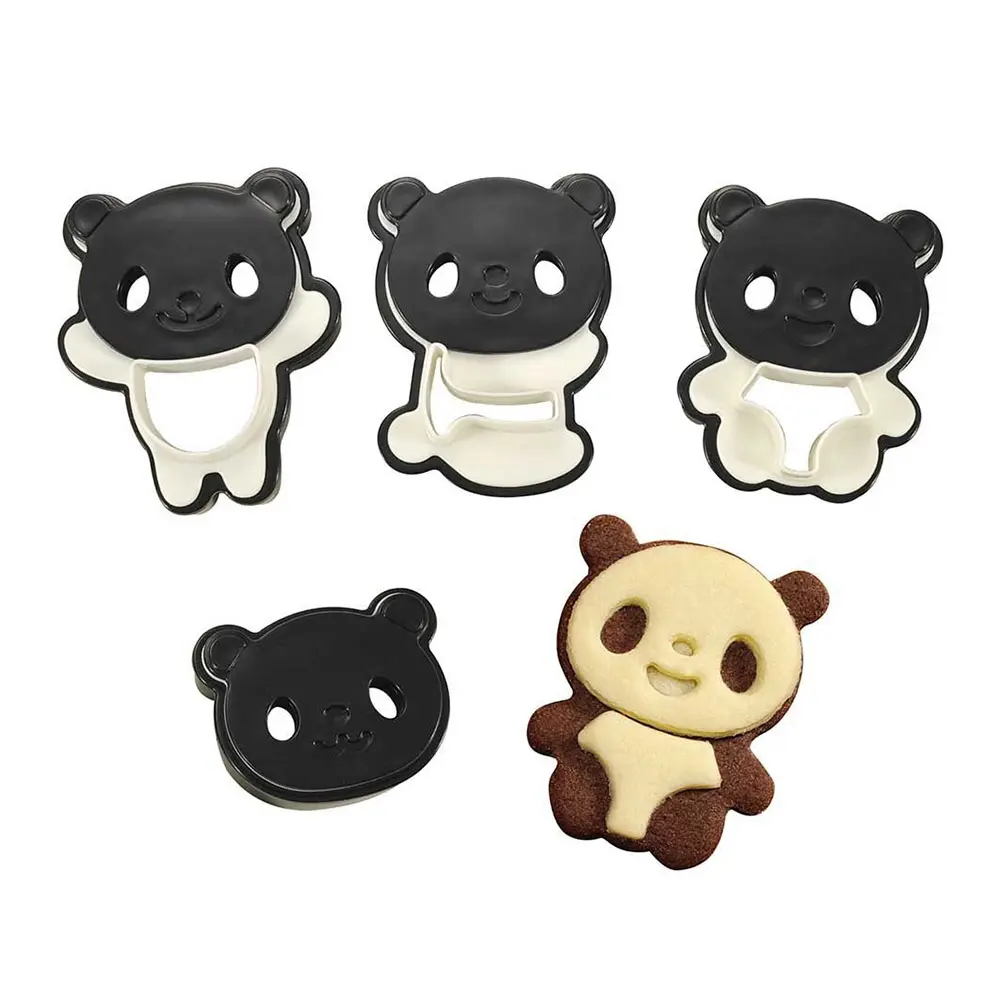 Panda Cookie Cutter Set Food-Grade Plastic 6x5cm Panda Shape Baking Mold Sugarcraft Biscuit Mold Panda Cookie Cutter