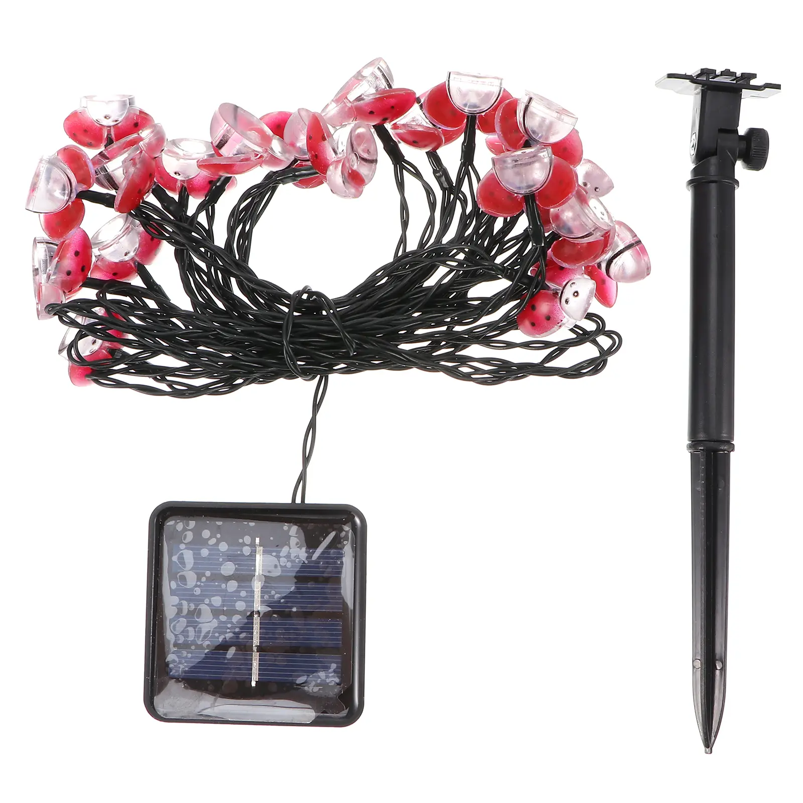 1 set Solar Ladybug Lights 5m LED String for Garden Yard Festive Decor Solar Powered Waterproof Outdoor Decoration