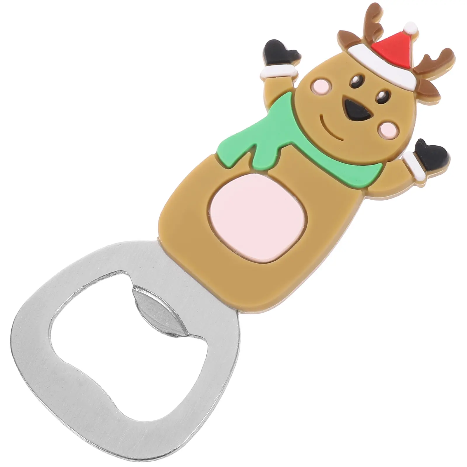 Adorable Christmas Cartoon Beer Bottle Opener Portable Stainless Steel Manual Kitchen Tool Home Party Gift Snowman Xmas Style