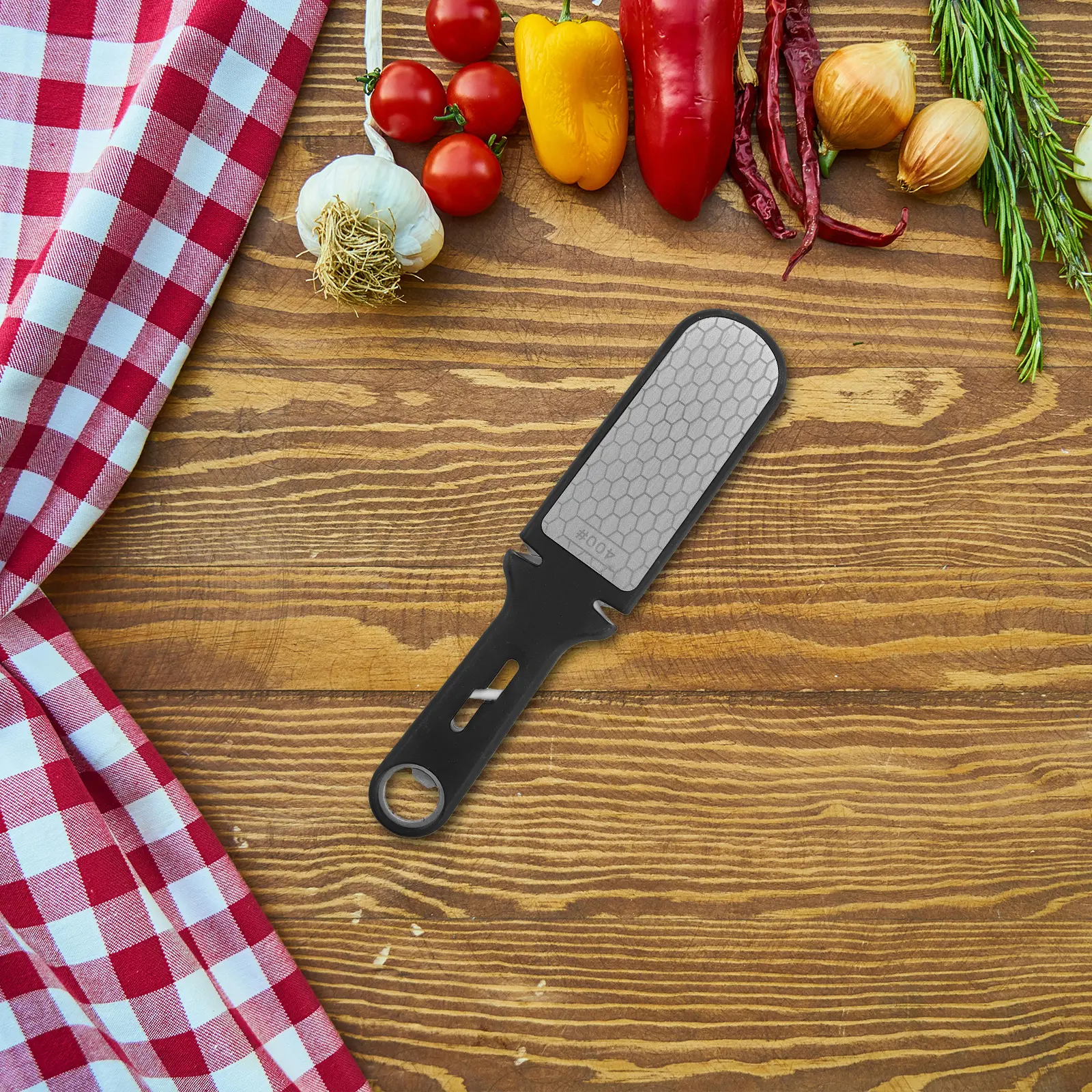 Multifunctional Stainless Steel Sharpening Stone Home Use Handheld Whetstone Rod Black Manual Sharpener Tool For Kitchen