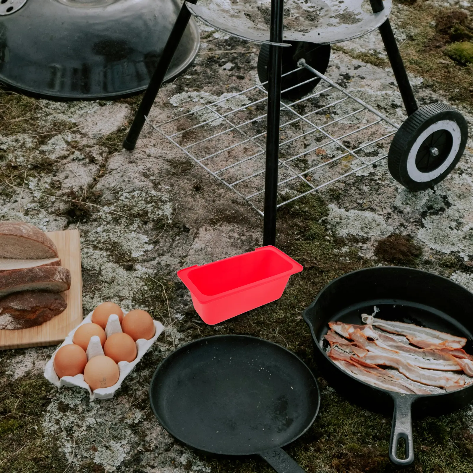 Silicone Grease Cup Liner Outdoor Camping Reusable Drip Pan Liner Non-Leak Oil Catcher Replacement Griddle Accessories