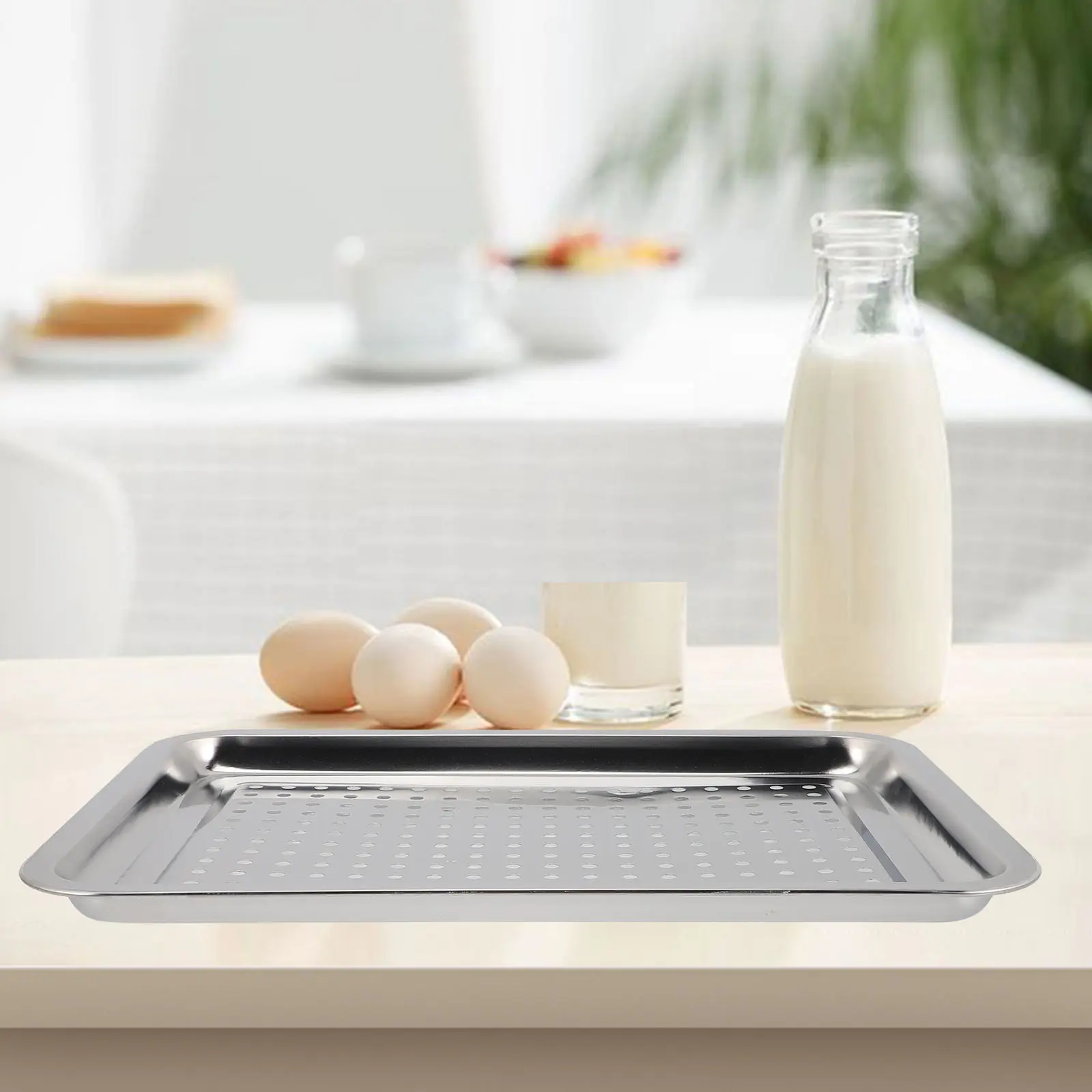 Stainless Steel Bbq Grill Tray Portable Outdoor Barbecue Plate Grilling Meat Fish Smooth Edges Lightweight Wear Resistant Camp