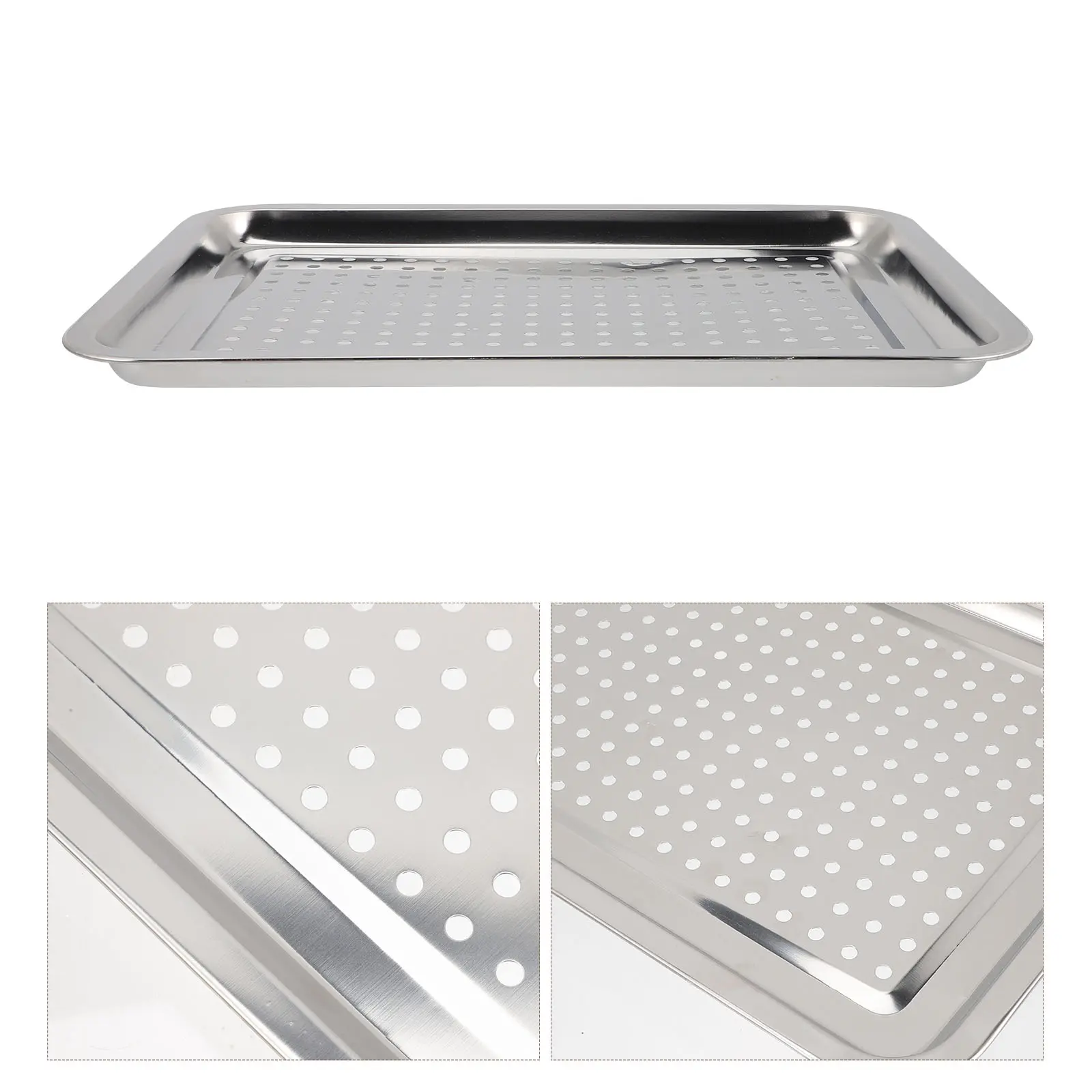 Stainless Steel Bbq Grill Tray Portable Outdoor Barbecue Plate Grilling Meat Fish Smooth Edges Lightweight Wear Resistant Camp