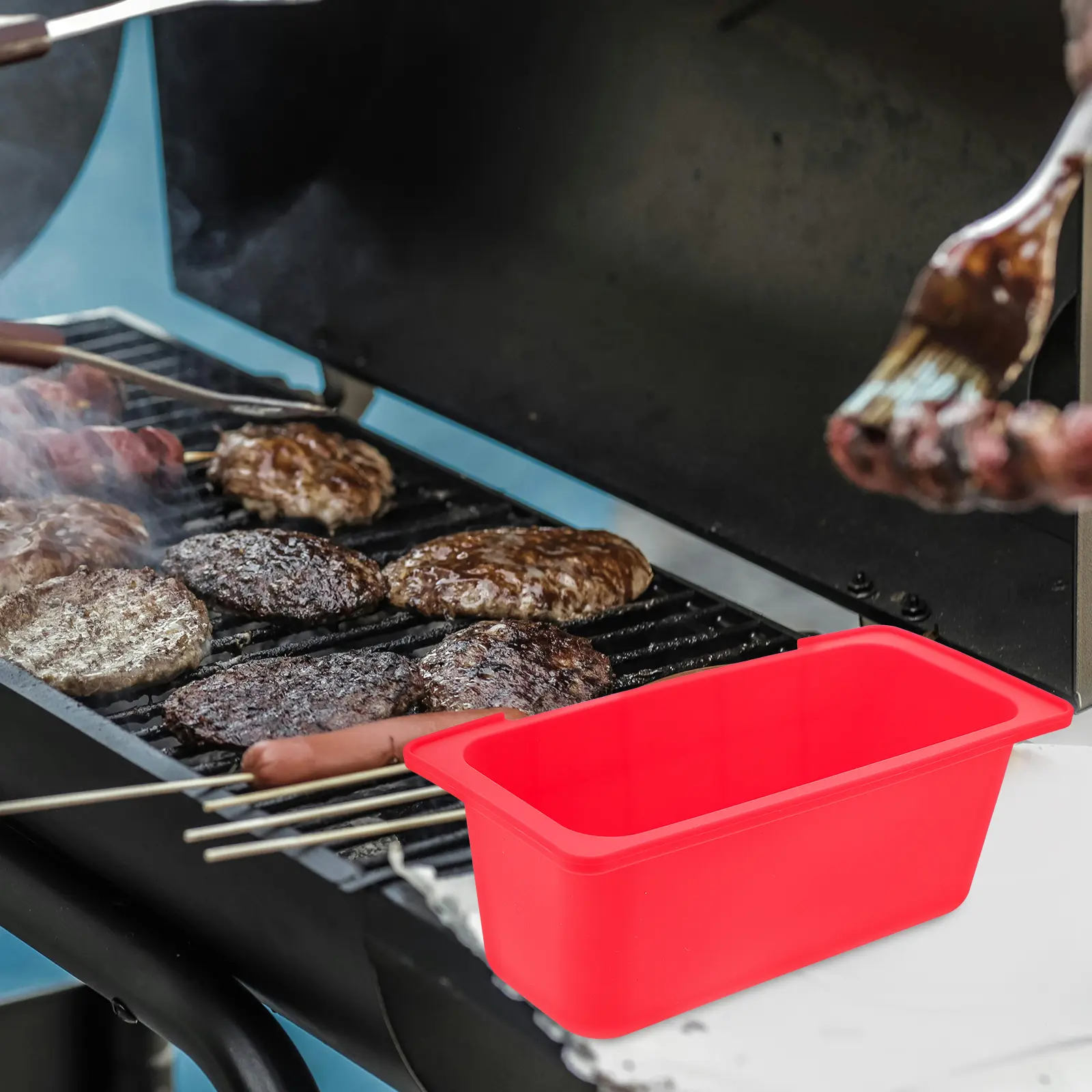 Silicone Grease Cup Liner Outdoor Camping Reusable Drip Pan Liner Non-Leak Oil Catcher Replacement Griddle Accessories