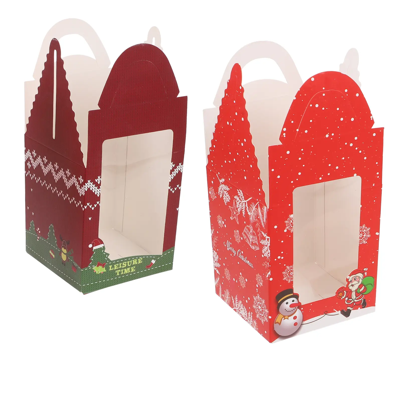 20Pcs Cupcake Boxes Exquisite Craftsmanship Retro Xmas Design Ideal for Biscuits Christmas Supplies
