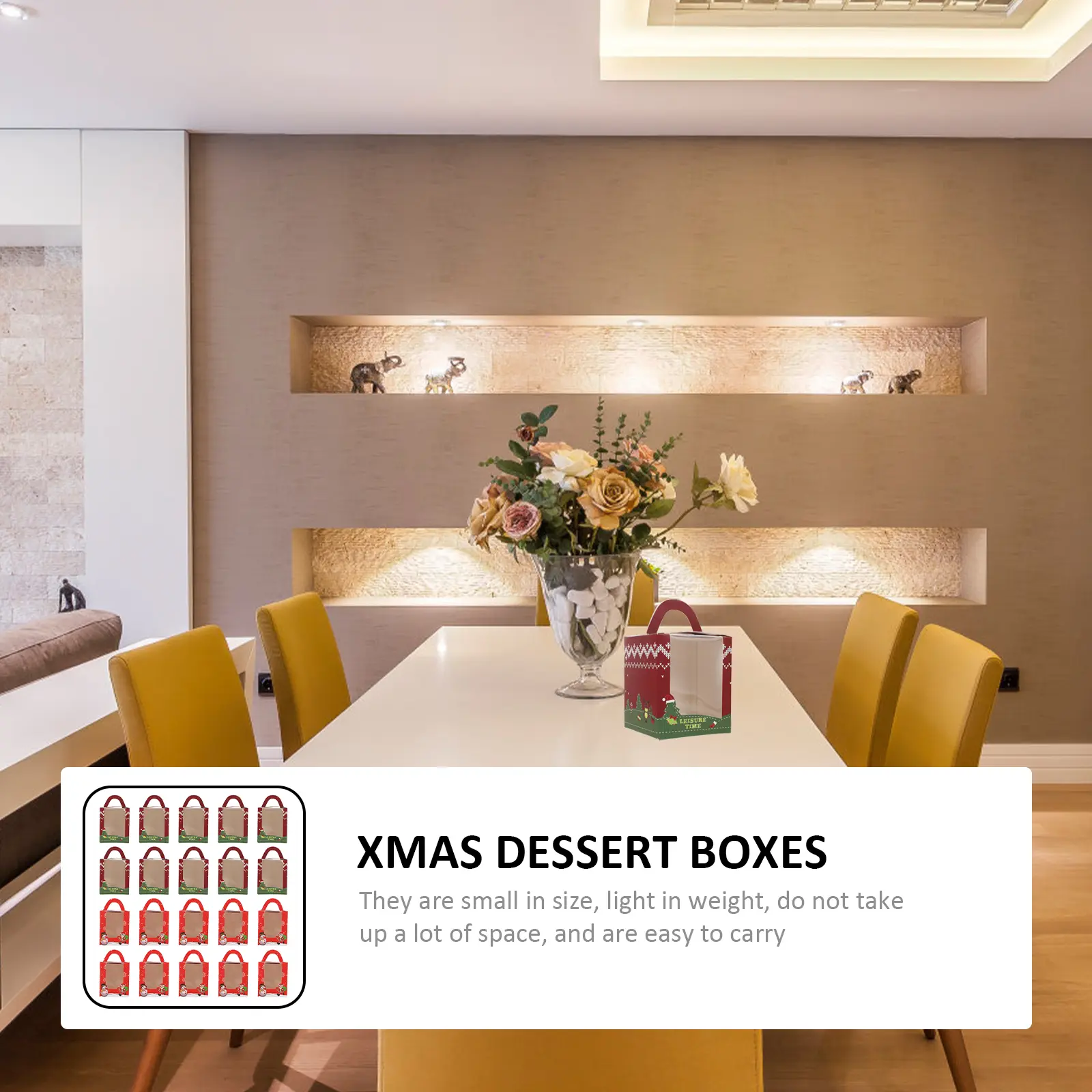 20Pcs Cupcake Boxes Exquisite Craftsmanship Retro Xmas Design Ideal for Biscuits Christmas Supplies