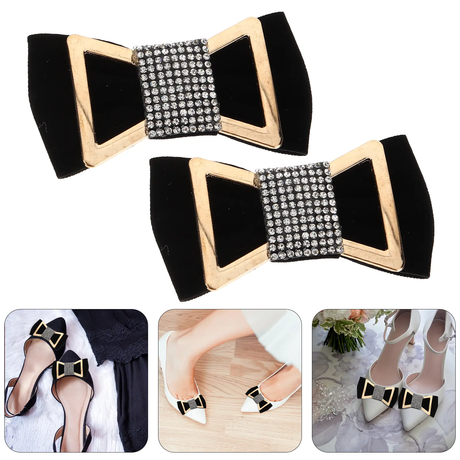 1 Pair Rhinestones Shoe Decorations Shoe Ornaments Wedding Charm Embellishments For Women Pumps Durable Accessories
