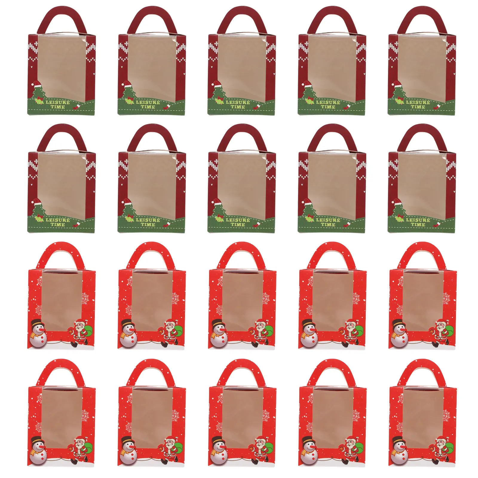 20Pcs Cupcake Boxes Exquisite Craftsmanship Retro Xmas Design Ideal for Biscuits Christmas Supplies