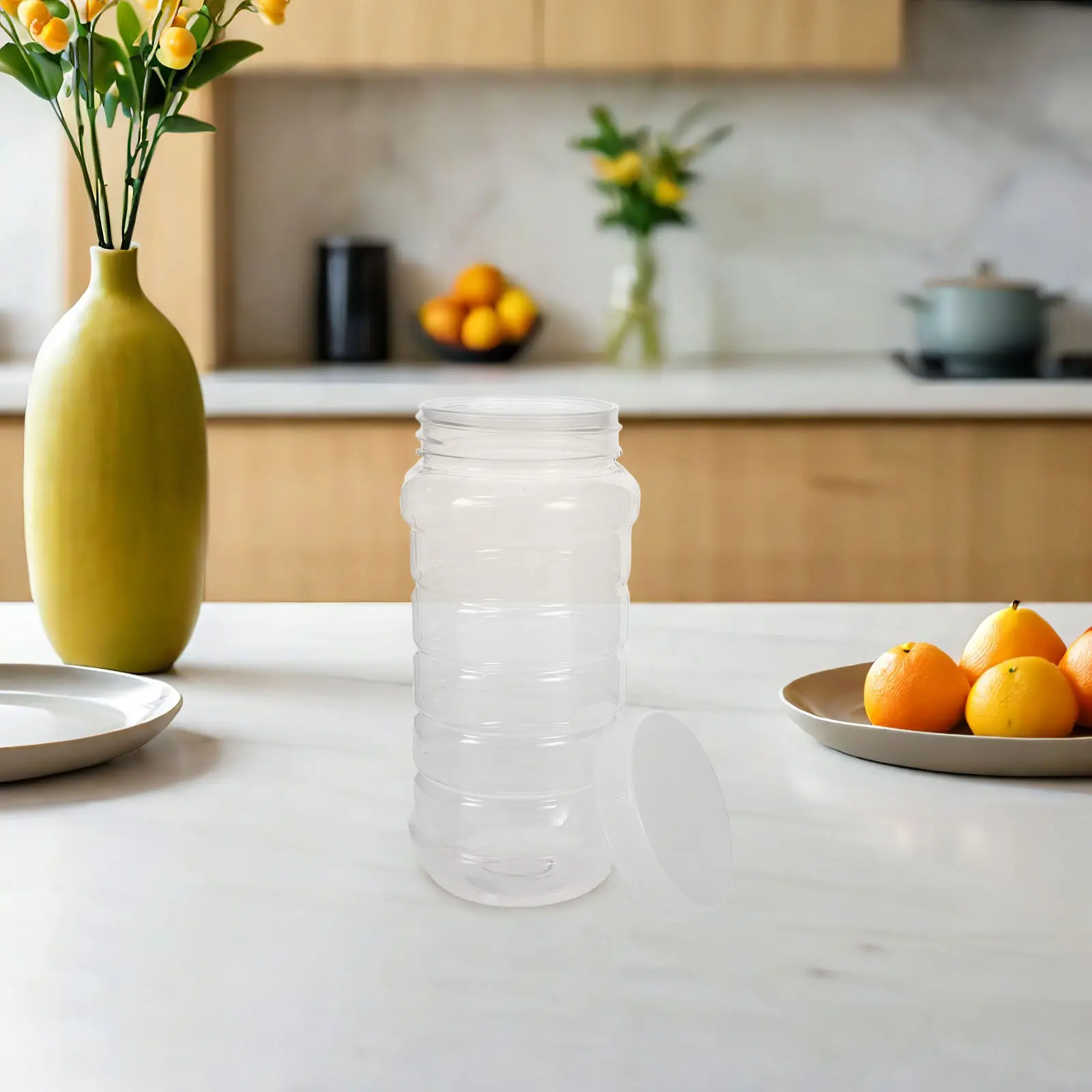 10pcs Honey Storage Jars Transparent Leak-Proof Plastic Foodgrade Dispenser Containers With Lids For Syrup Refillable Empty